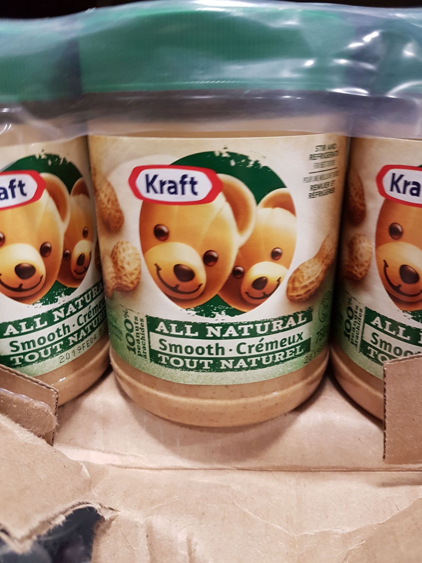 Kraft All Natural Smooth Peanut Butter - 12 x 750 gr Jars