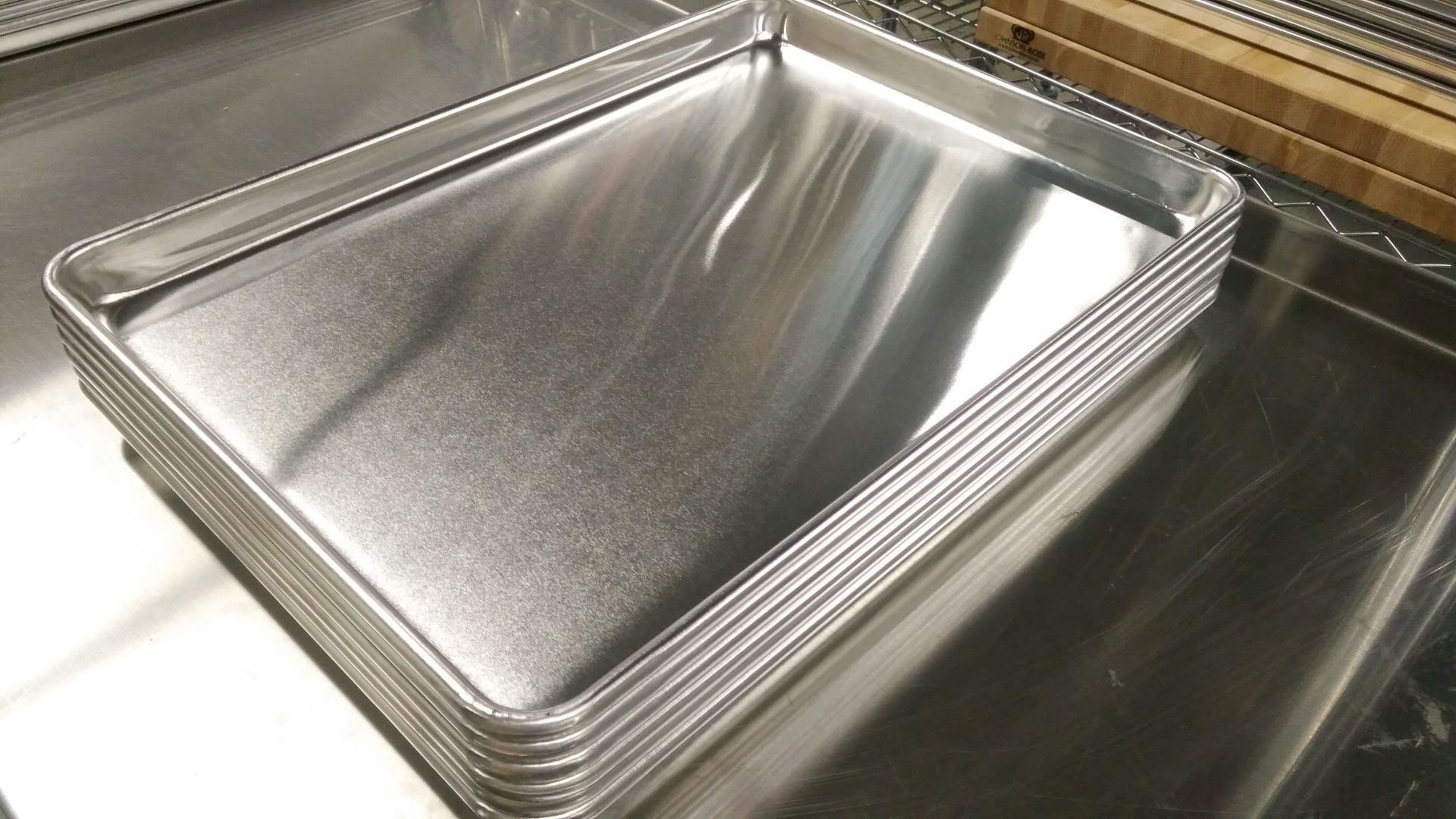 13" x 18" Half Size Aluminum Bun Pans - Lot of 6