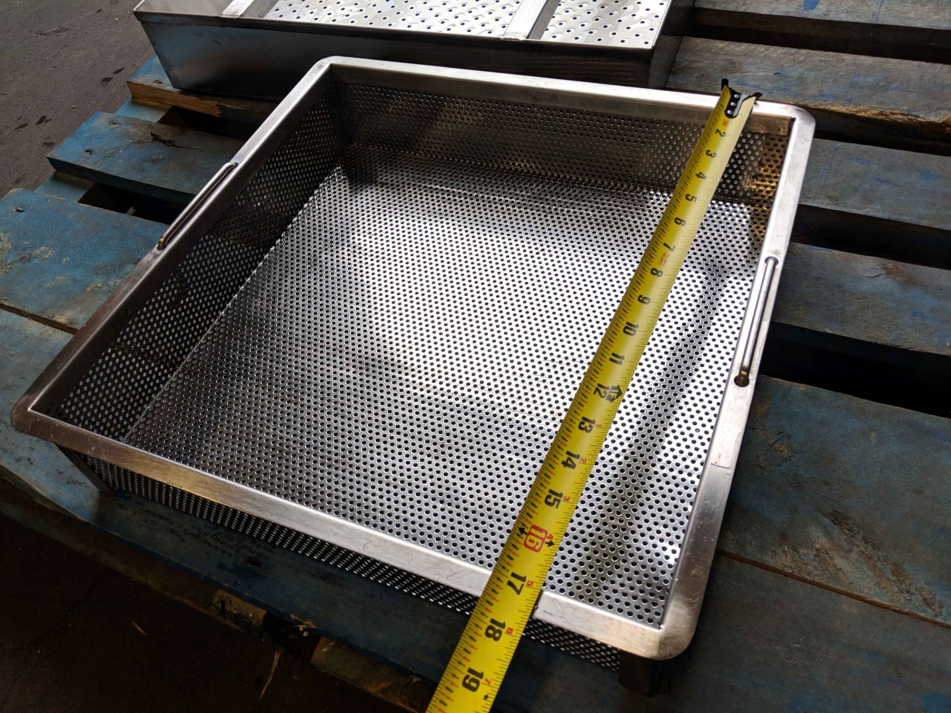 17.5" x 17.5" Heavy Stainless Strainer - Image 2 of 3