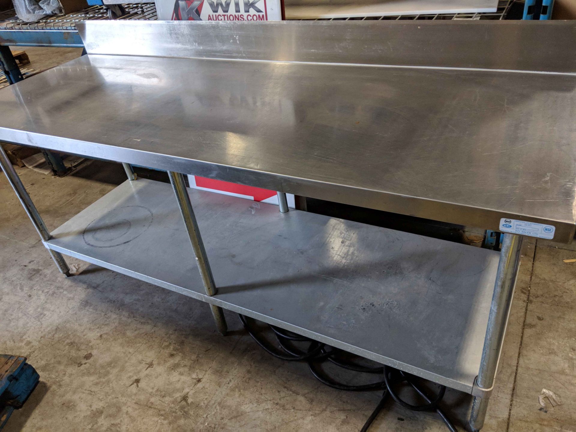 84" x 30" Stainless Steel Table with Backsplash