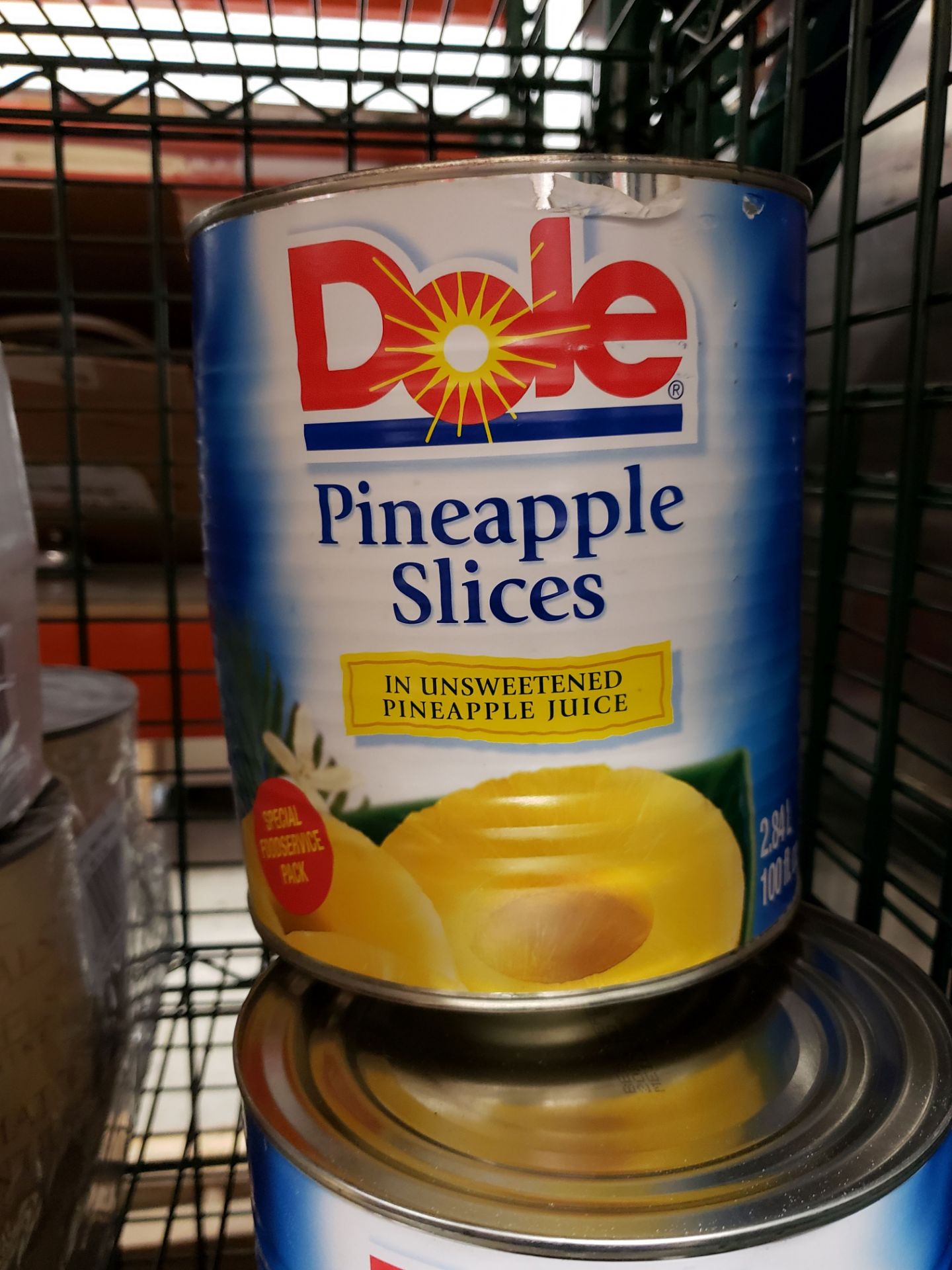 Dole Pineapple Slices - 4 x 2.84 lt Cans - Dented