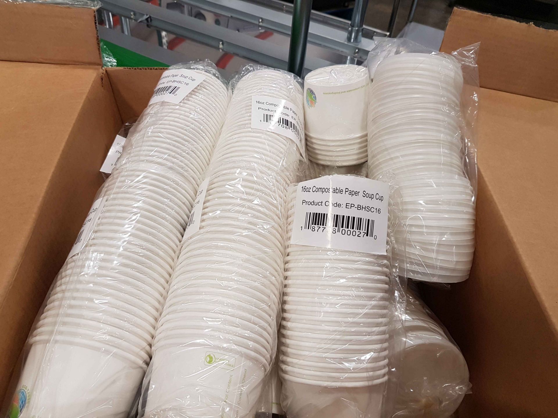 16 oz Compostable Paper Soup Cups with Lids - Approx. 300