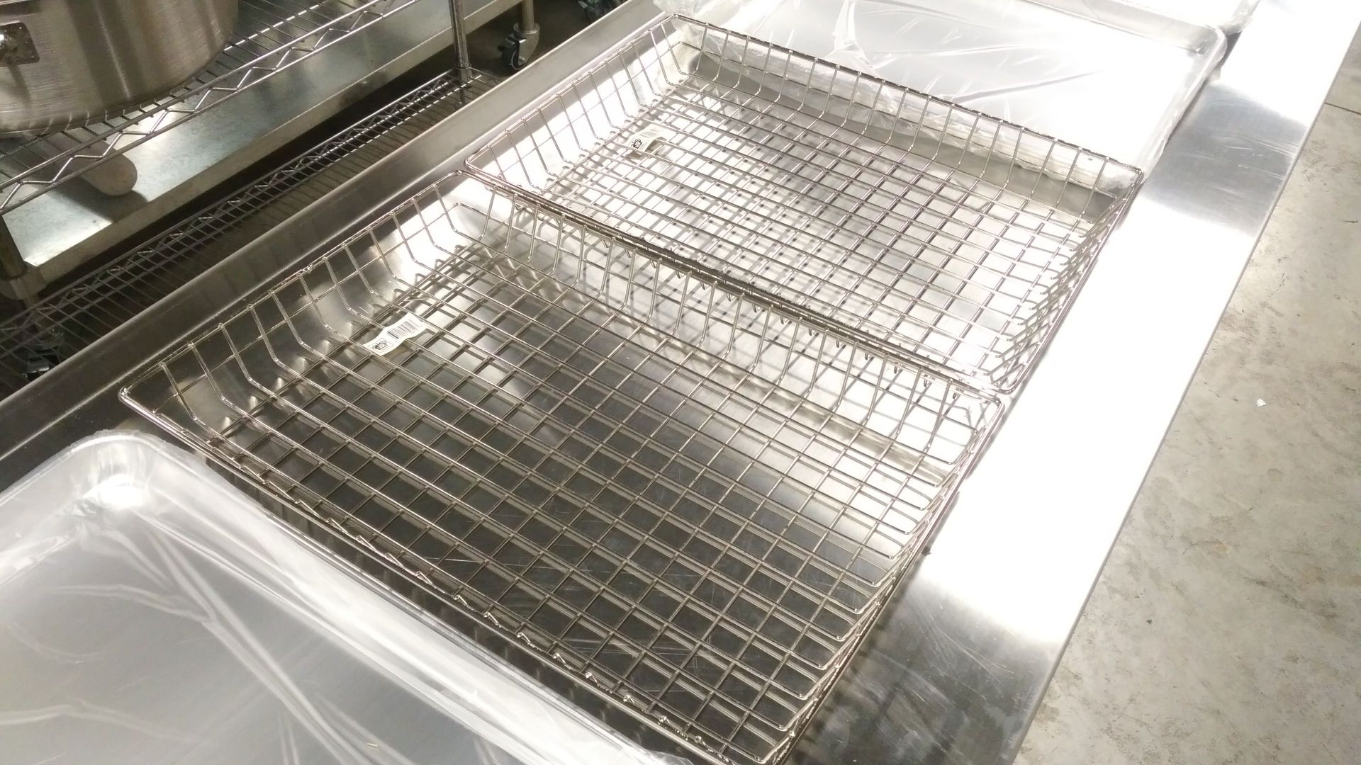13" x 18" Half Size Stainless Wire Baskets - Lot 2