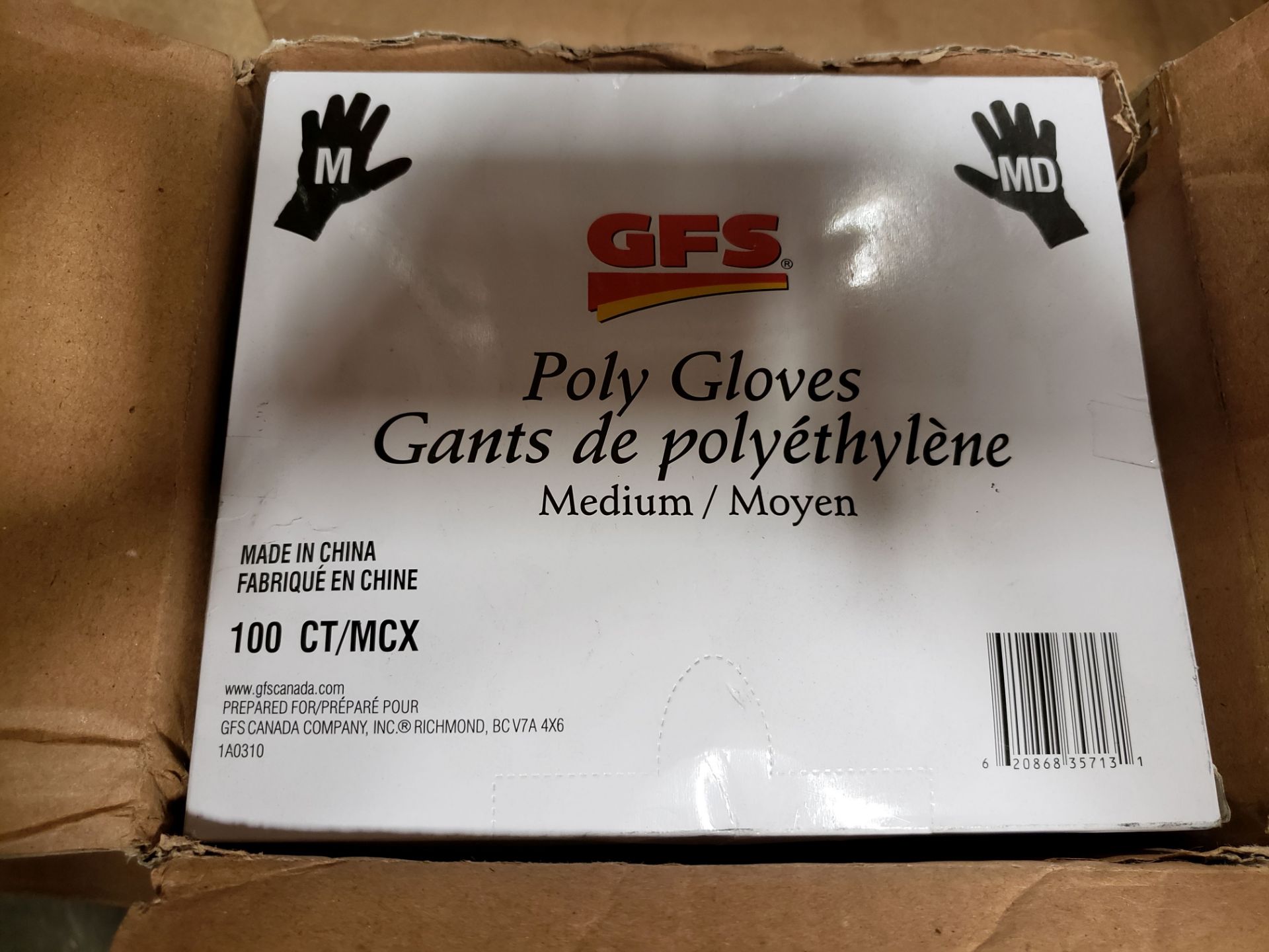 GFS Poly Gloves - "Medium" - 10 x 100 Count