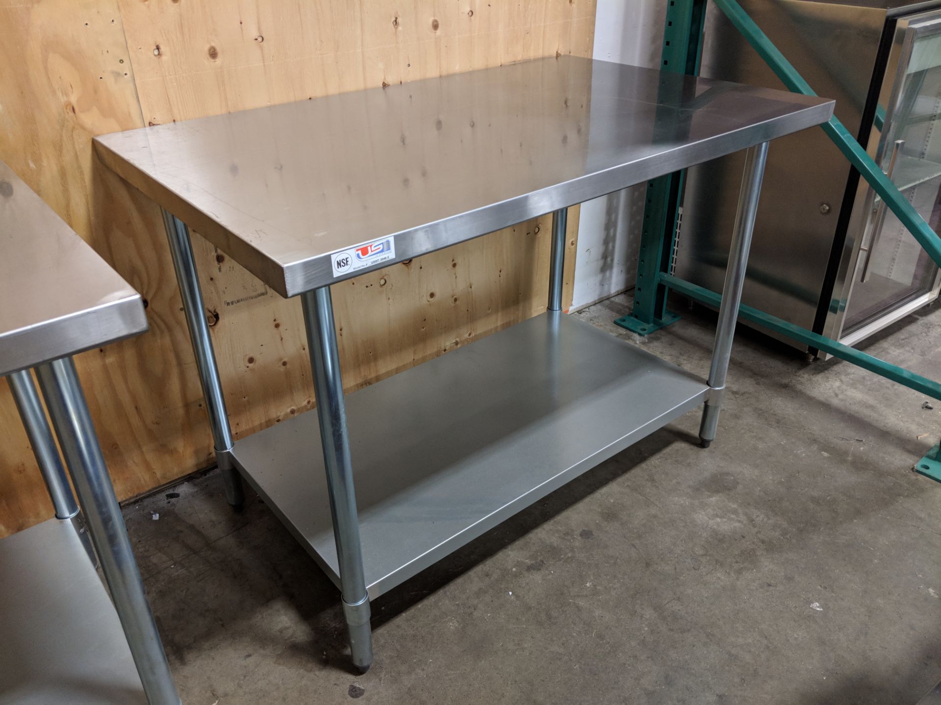 48" x 30" Stainless Work Table with Galvanized Undershelf