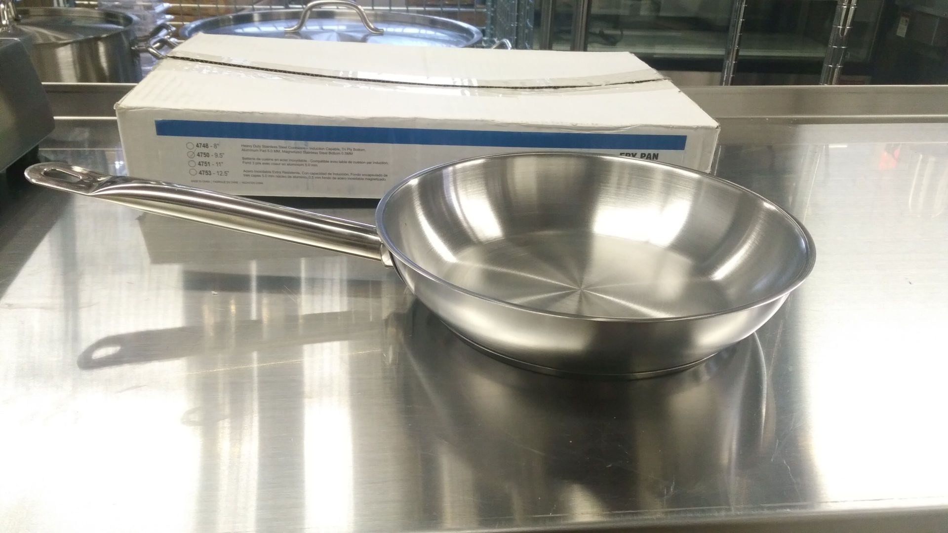9.5" Extra Heavy Duty Stainless Steel Fry Pan induction capable - Image 2 of 3