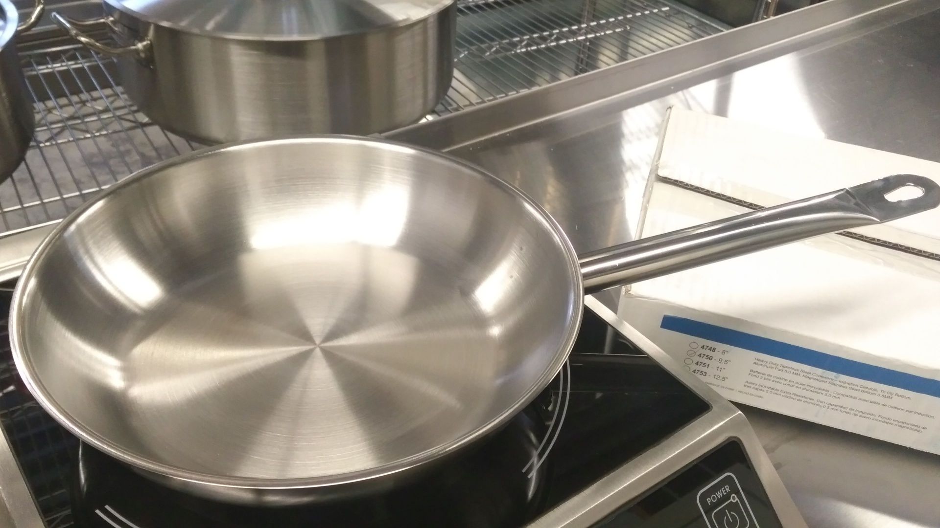 9.5" Extra Heavy Duty Stainless Steel Fry Pan induction capable