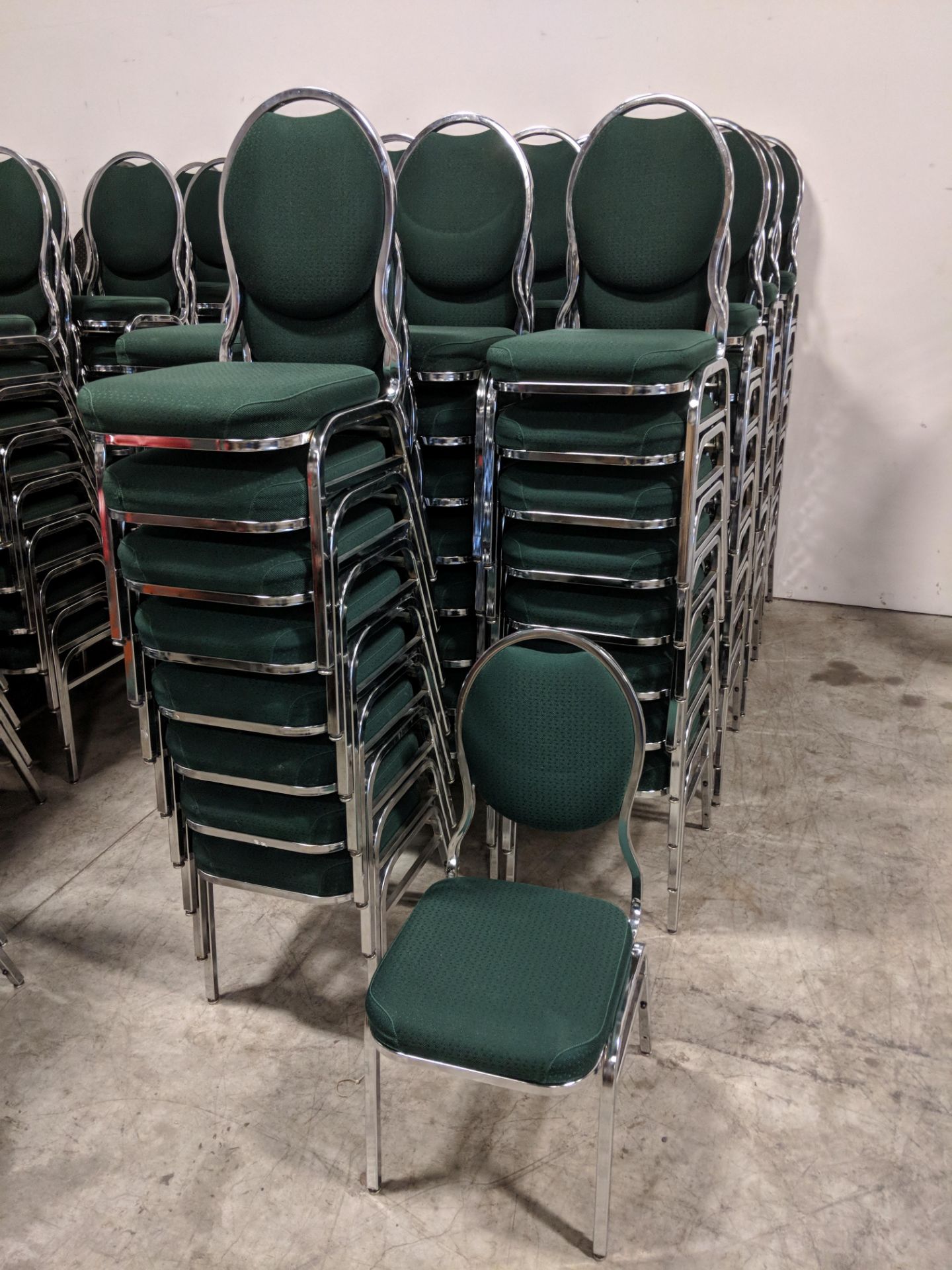 Green Stacking Chairs - Lot of 105