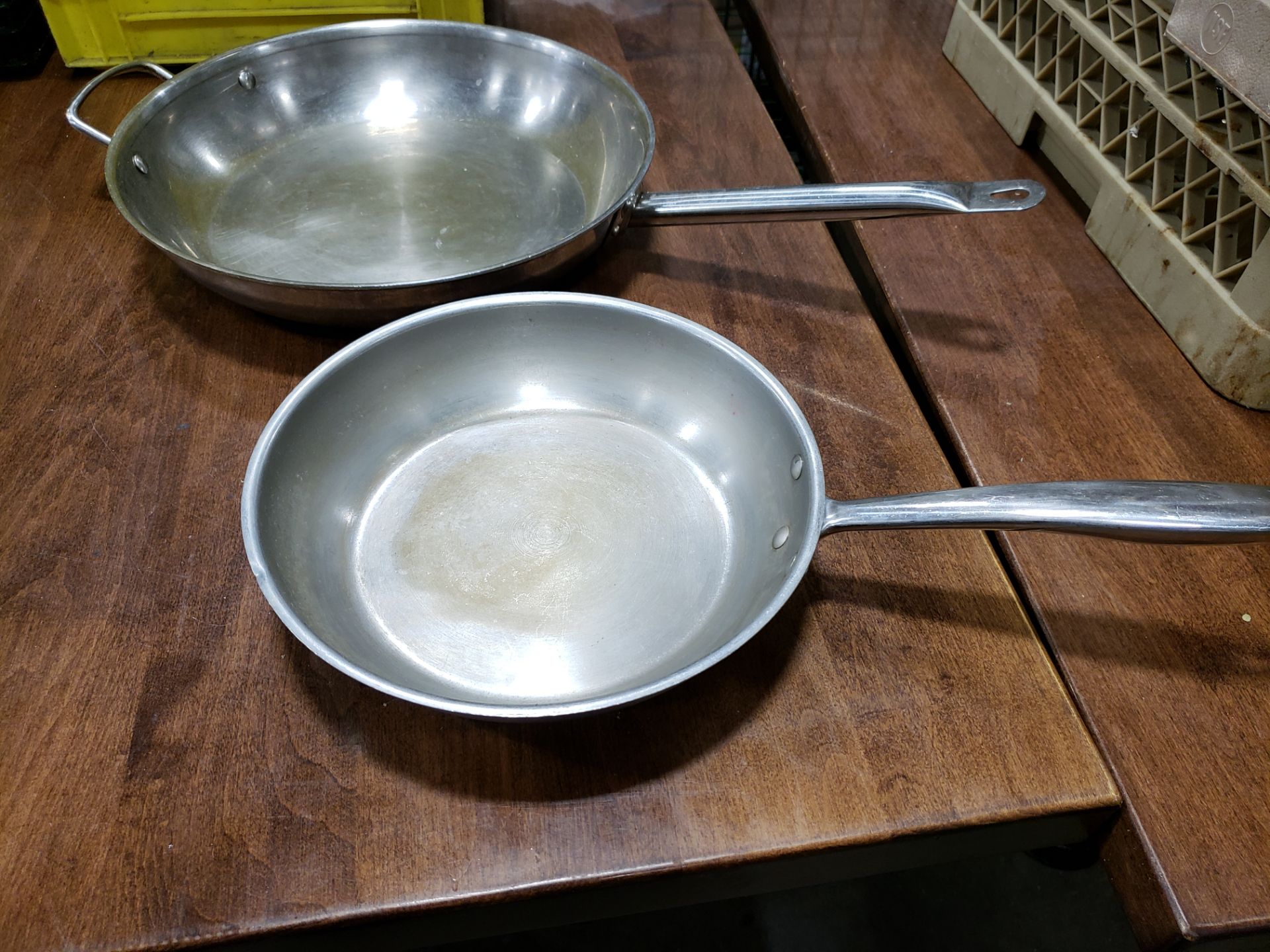 Stainless Steel Fry Pans 1 x 13" & 1 x 10" - Lot of 2