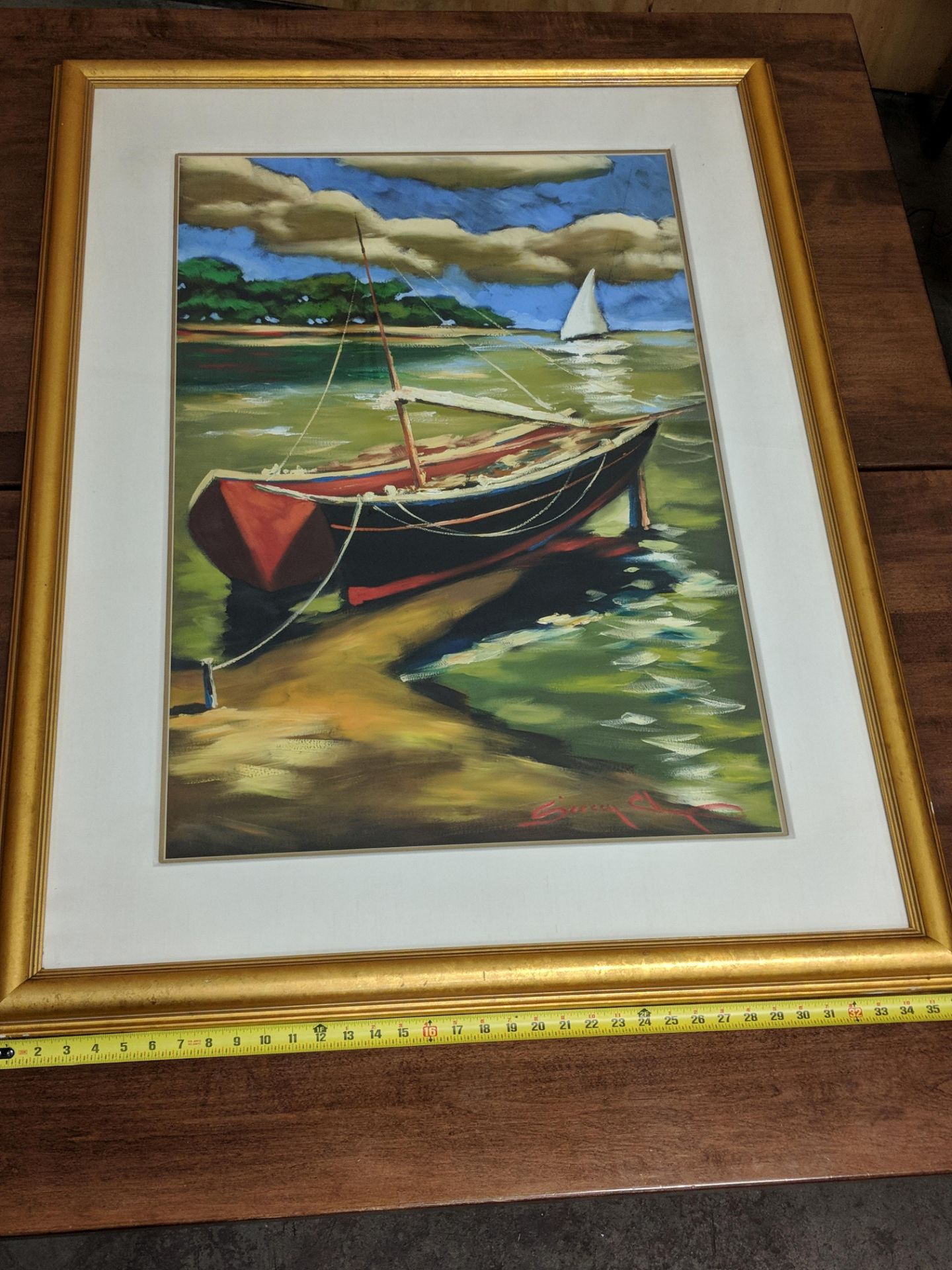 37" x 49" - Red Boat