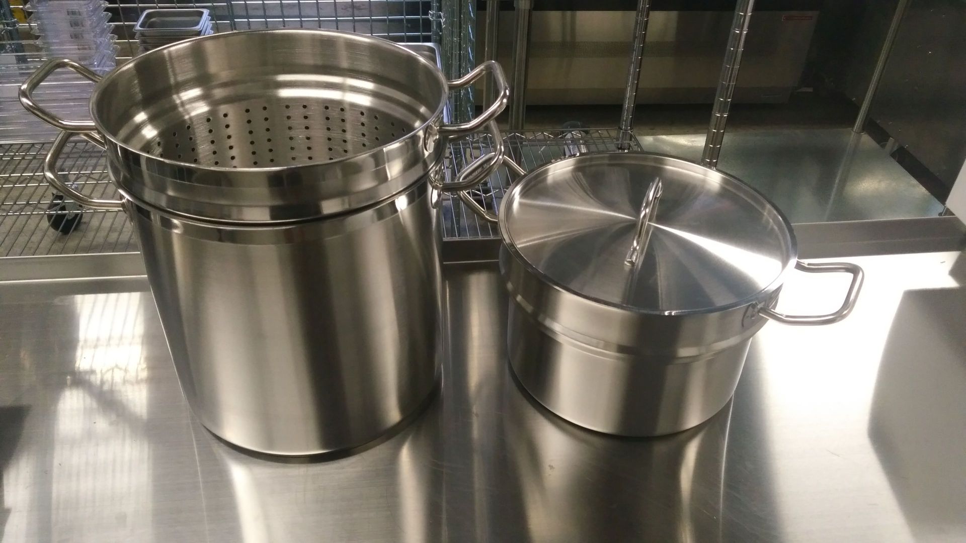20qt Heavy Duty Stainless Stock Pot with Steamer Basket and Double Boiler - Image 5 of 6