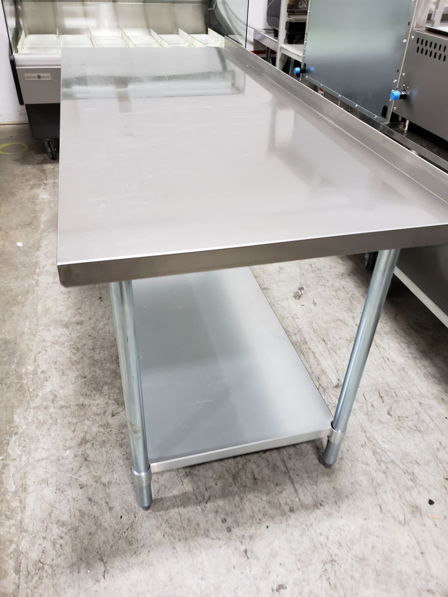 24" x 72" Stainless Work Table with Galvanized Under Shelf & 1.5" Back Splash - Image 2 of 3