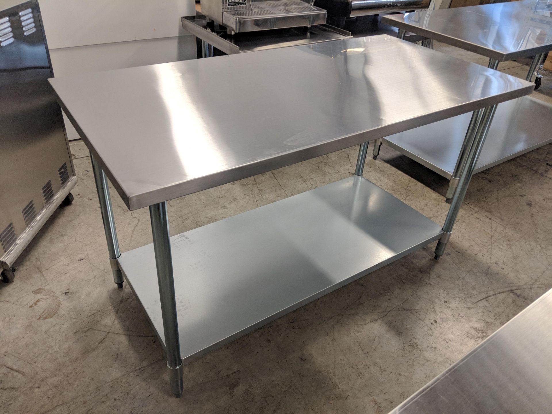 30" x 60" Stainless Steel Work Table, Galvanized Undershelf