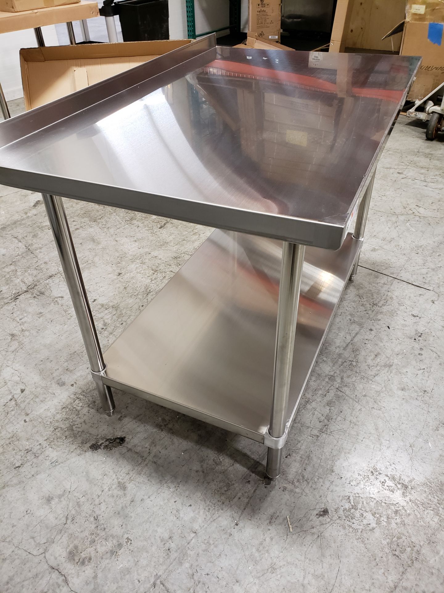 48" x 30" All Stainless Work Table with 1.5" Back Splash - 34" High - Image 2 of 3
