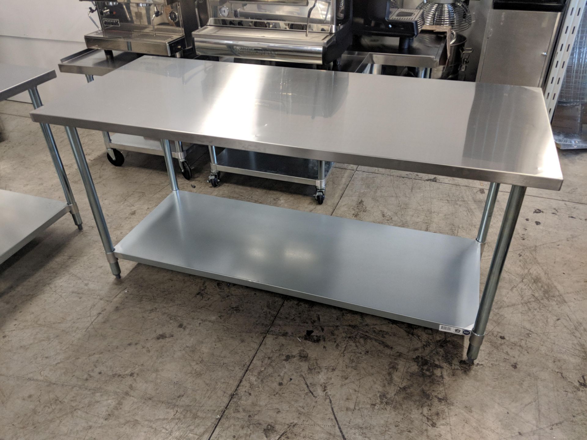 30" x 72" Stainless Steel Work Table, Galvanized Undershelf