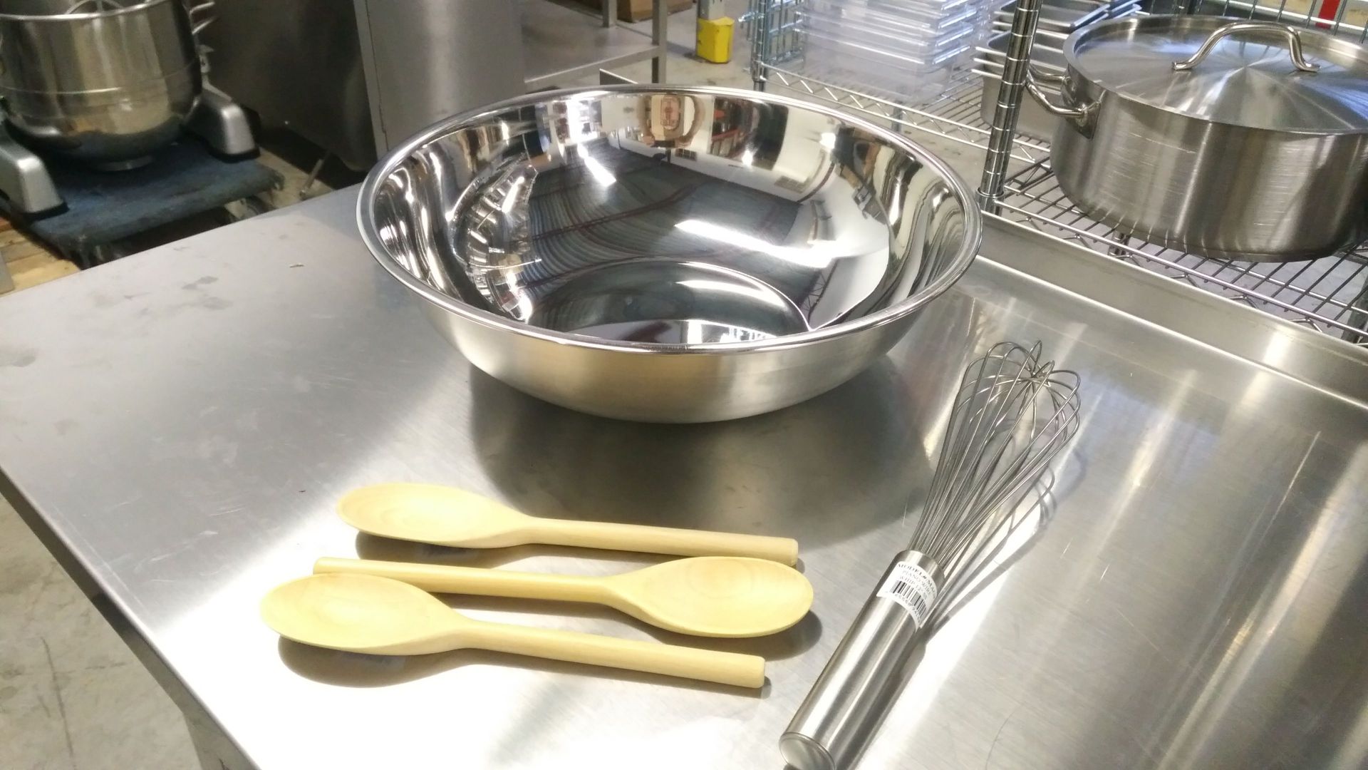 8qt Mixing Bowl, 14" Whip, Wooden Spoons - Lot of 5 Pieces - Image 3 of 3