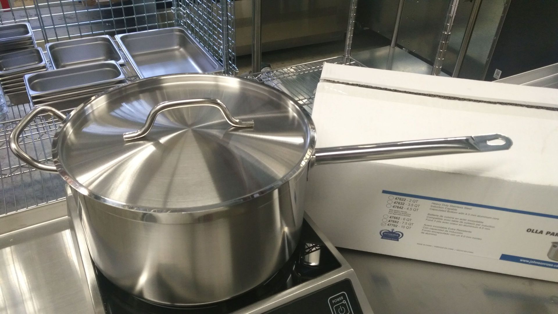 JR 47702 - 10qt Heavy Duty Stainless Sauce Pan Induction Capable