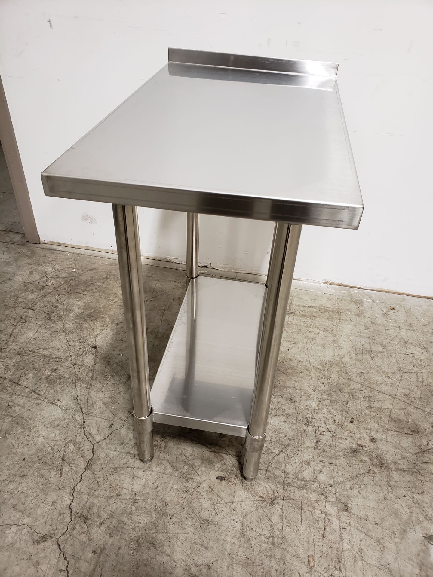 18" x 30" All Stainless Work Table with 1.5" Back Splash - 34" high