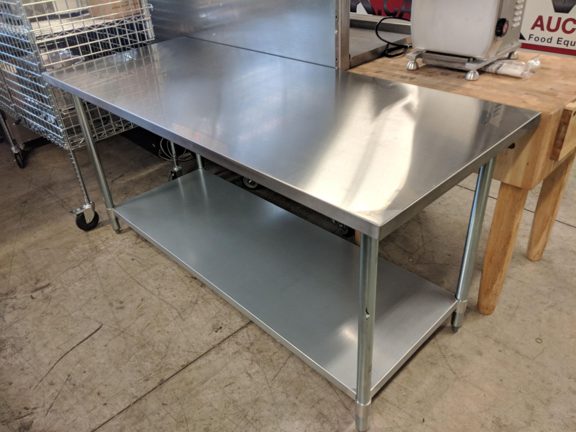 30" x 72" Stainless Steel Work Table, Galvanized Undershelf - Image 2 of 2