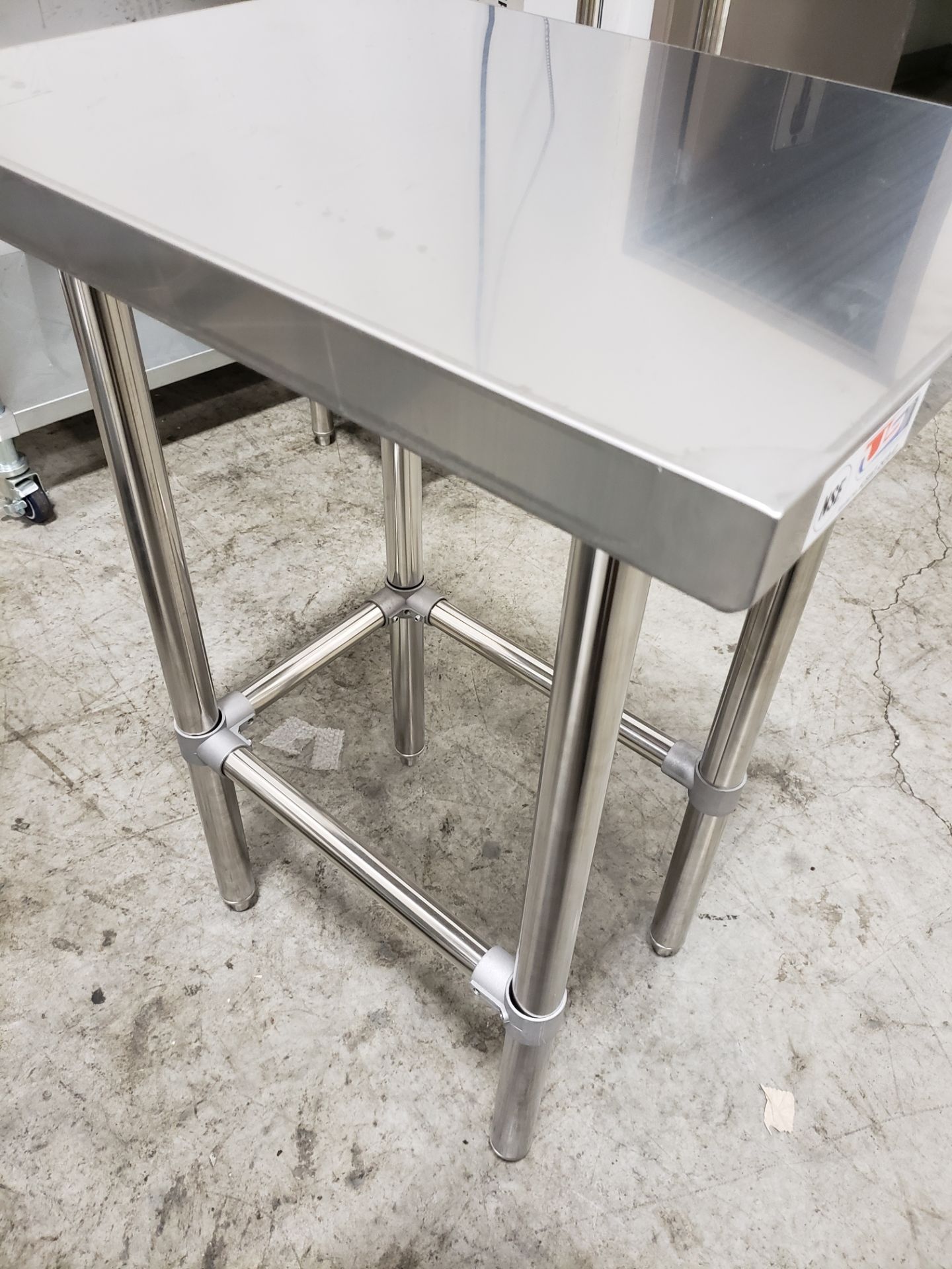 18" x 24" All Stainless Work Table with Tube Base Legs - 34" High - Image 3 of 3