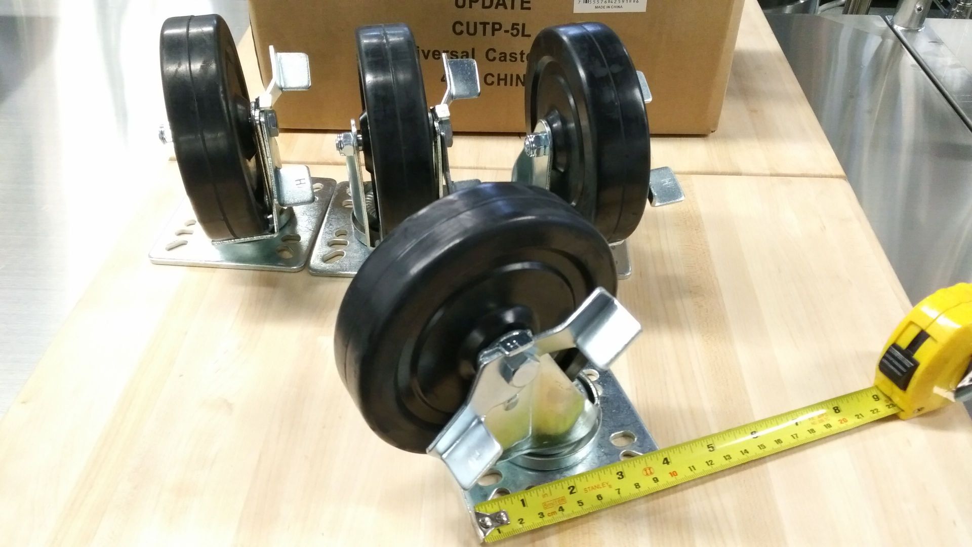 5" Casters with Brakes, 4" Plate, 400-lb Capacity - Lot of 4 - Image 2 of 6