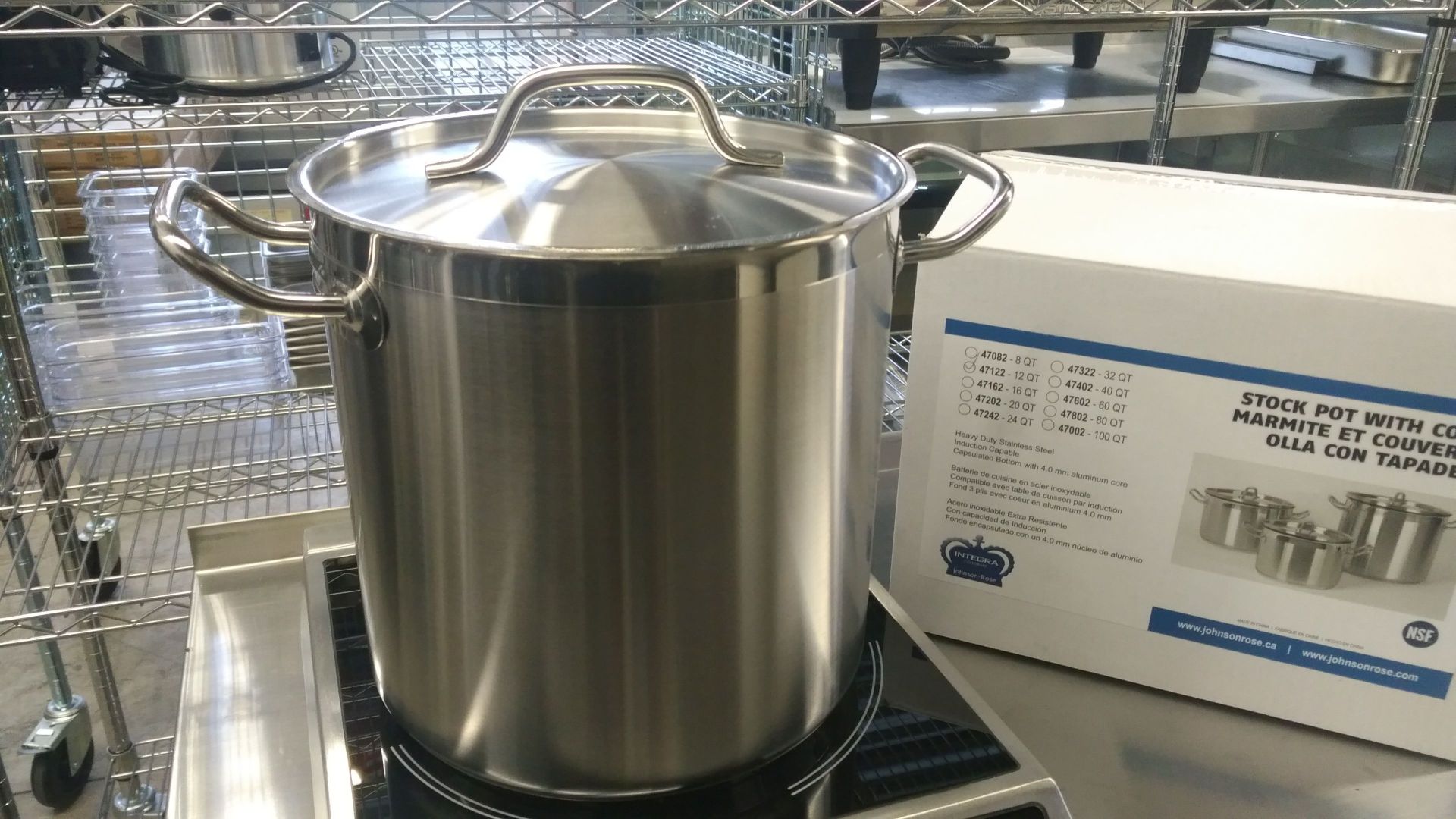 12qt Heavy Duty Stainless Stock Pot, Induction Capable