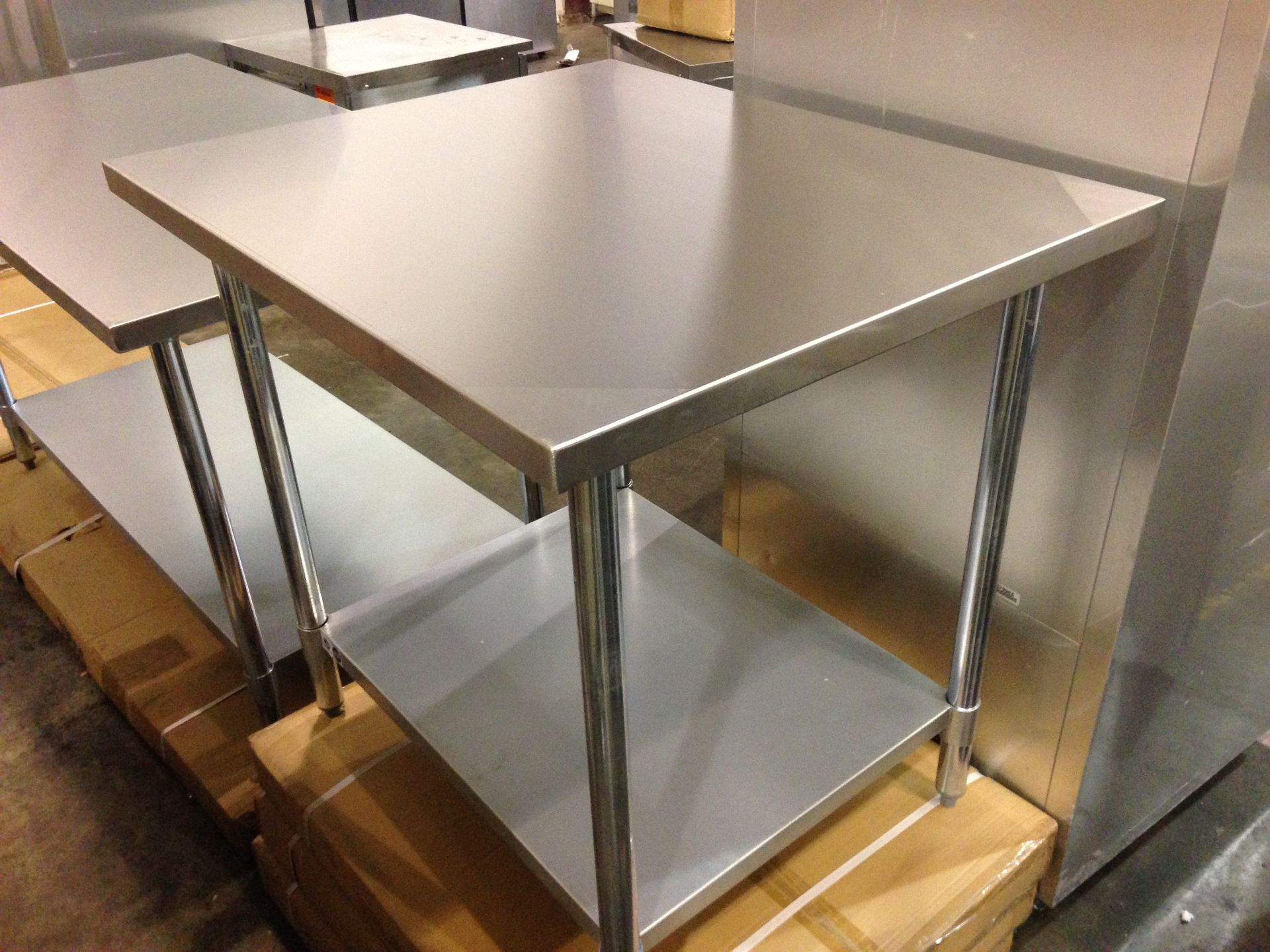 30" x 36" Stainless Steel Work Table, Galvanized Undershelf