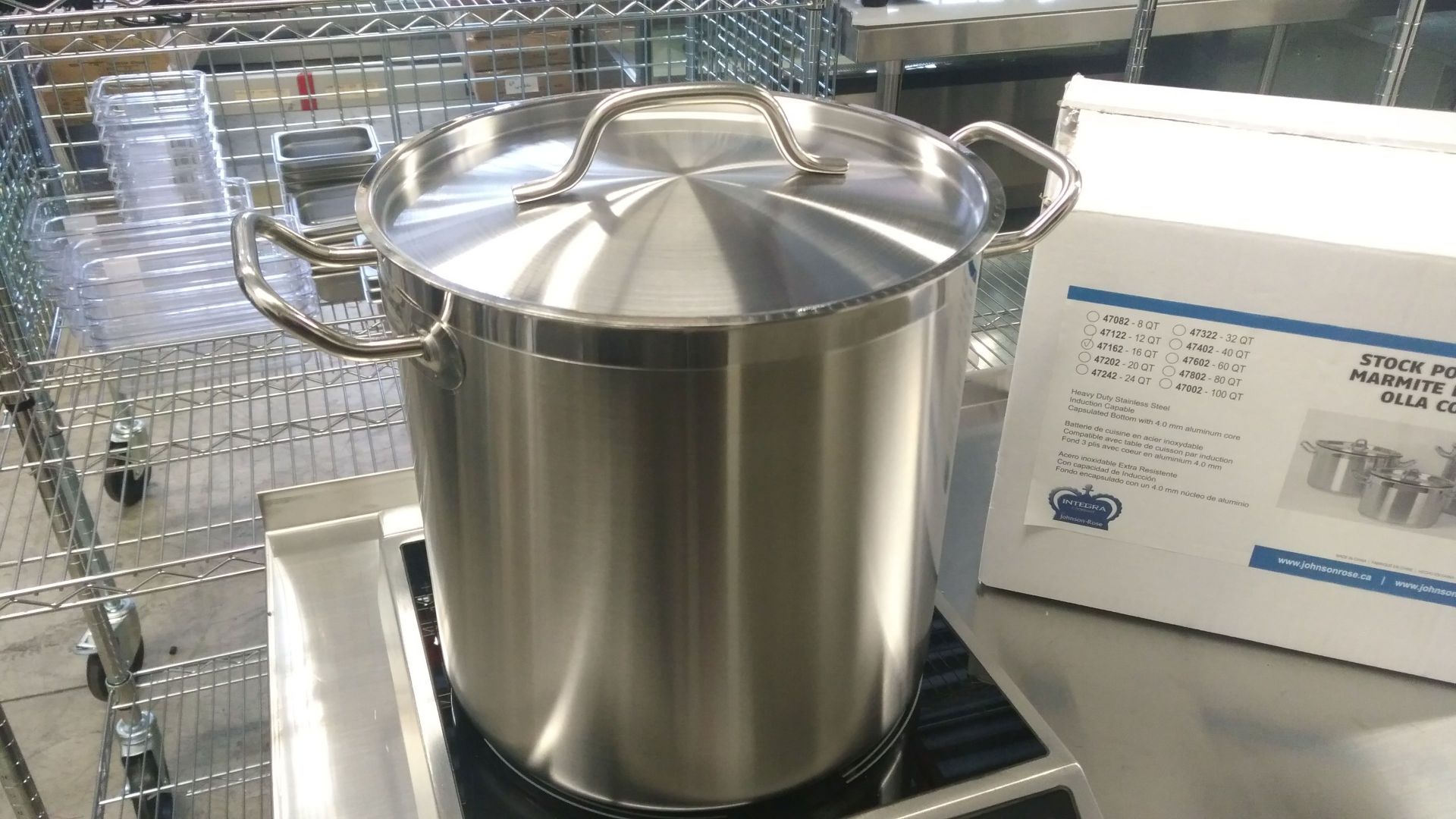 16qt Heavy Duty Stainless Stock Pot induction capable Johnson-Rose 47162