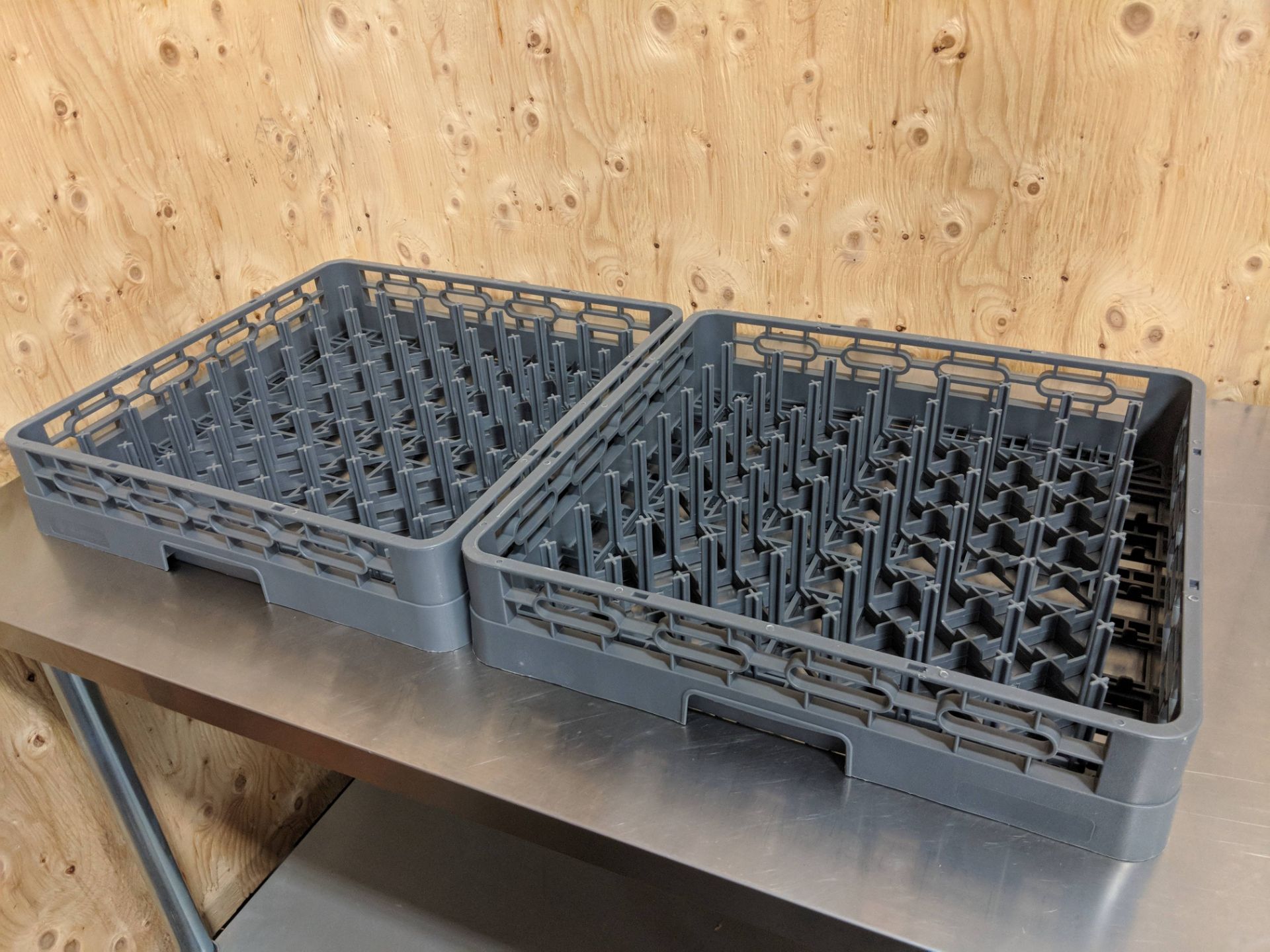 64 Peg Plate/Dish Racks, 19.75" x 19.75" x 4" - Lot of 2