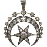 Ottoman Star and Crescent shaped Pendant, Gold and Diamonds