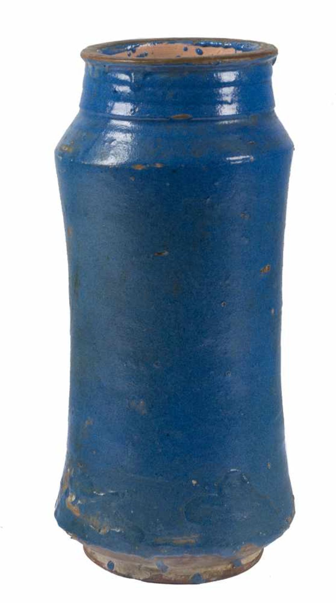 Blue ceramic albarello. Catalonia. 16th century. ↵↵Bibliography: Catálogo de Cerámica del Patrimonio - Bild 2 aus 2