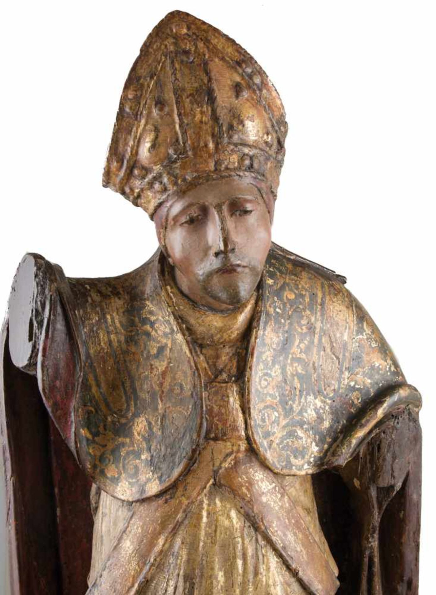 "Bishop". Carved, gilded and polychromed wooden sculpture. Castilian School. Late 15th / early - Bild 2 aus 3