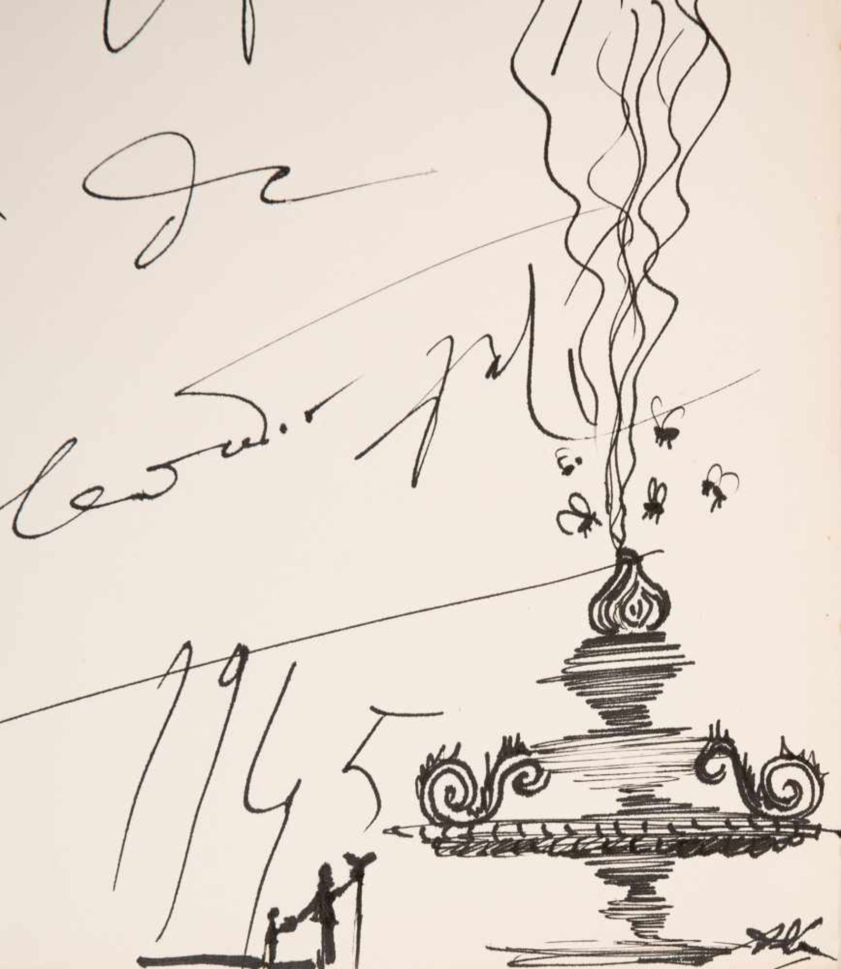 Salvador Dalí (Figueres, 1904 - 1989) Ink drawing on paper. Signed and dated in 1945. Drawn on the - Bild 2 aus 3