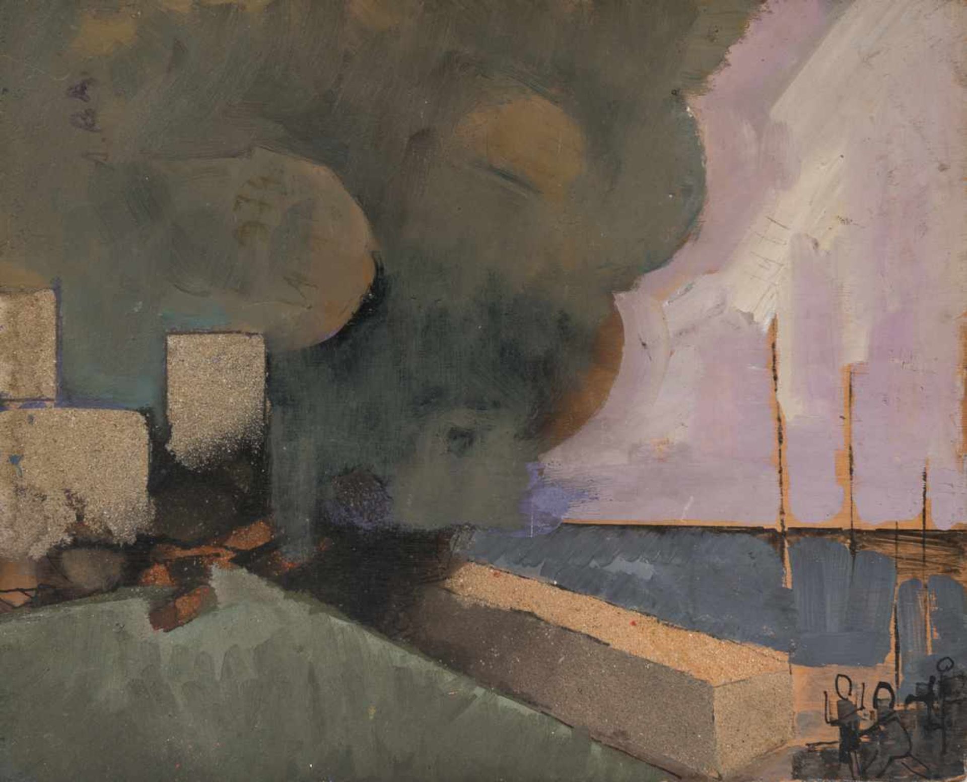 Alfred Reth (Budapest, 1884 - Paris, 1966) Oil and sand on panel. Circa 1930. Provenance: Michel