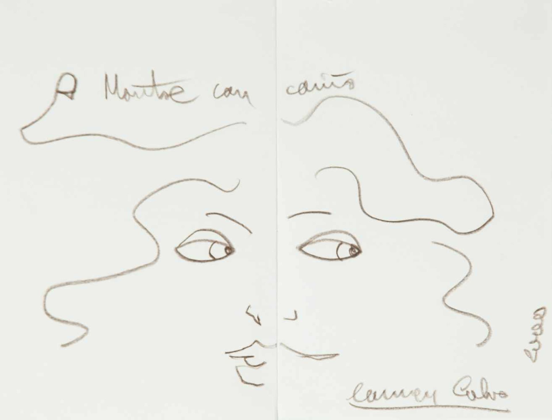 Carmen Calvo (Valencia, 1950) Wax crayon on paper. Signed. Drawn on the double page of her book "