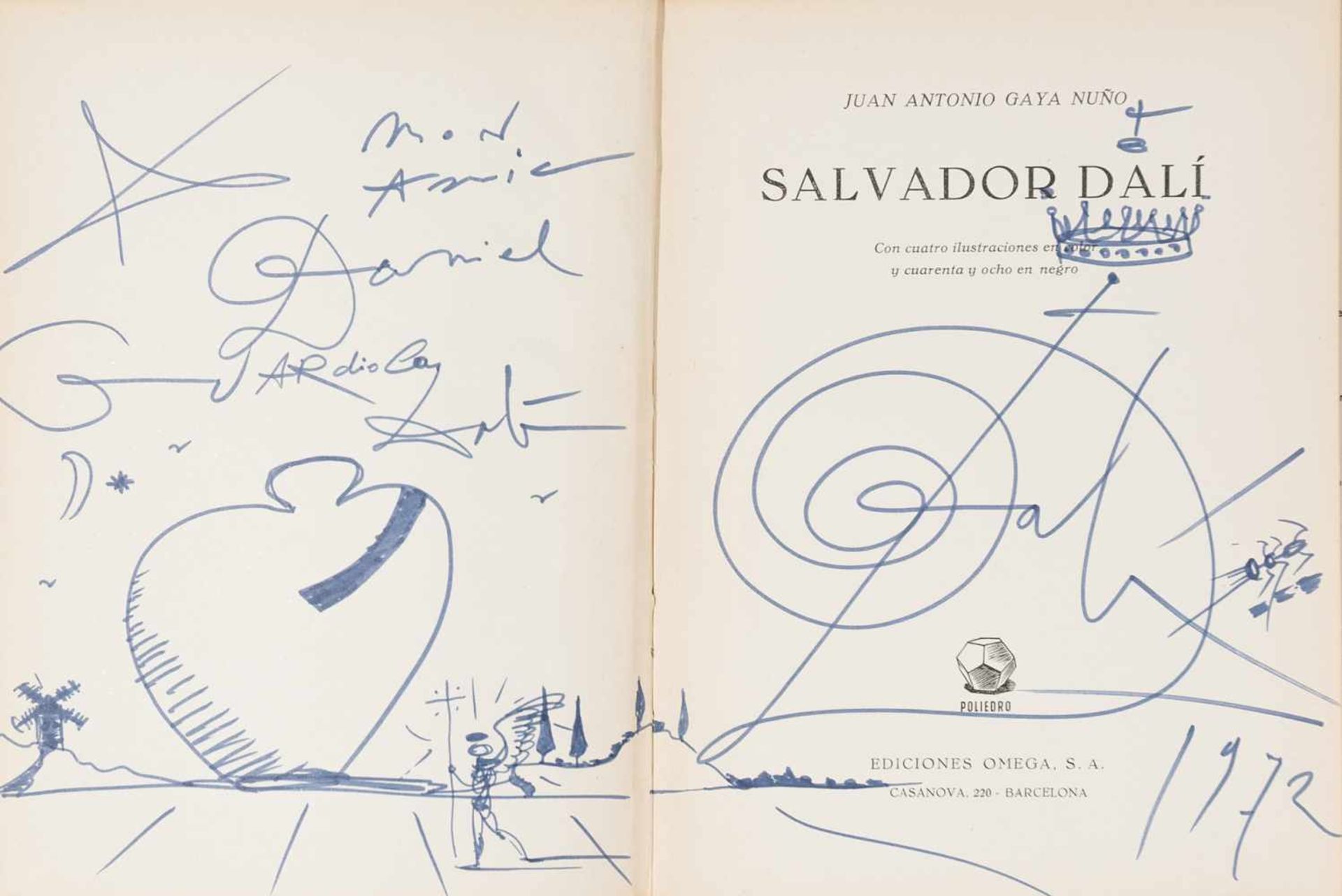 Salvador Dalí (Figueres, 1904 - 1989) Felt tip pen drawing on paper. Signed and dated in 1972. Drawn