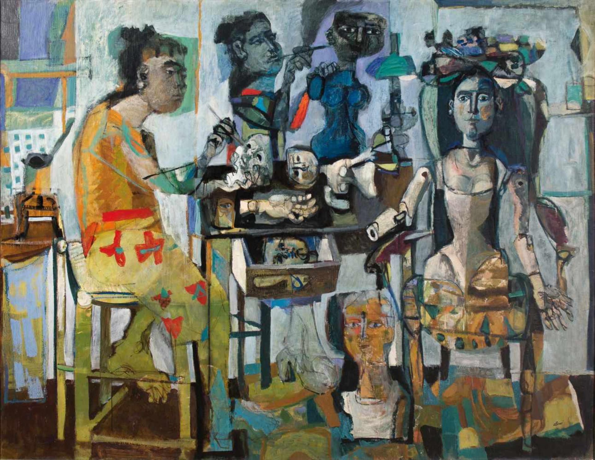 Antoni Clavé (Barcelona, 1913 - Saint Tropez, 2005) "Mannequins" Oil on canvas. Signed. Painted in - Bild 5 aus 14