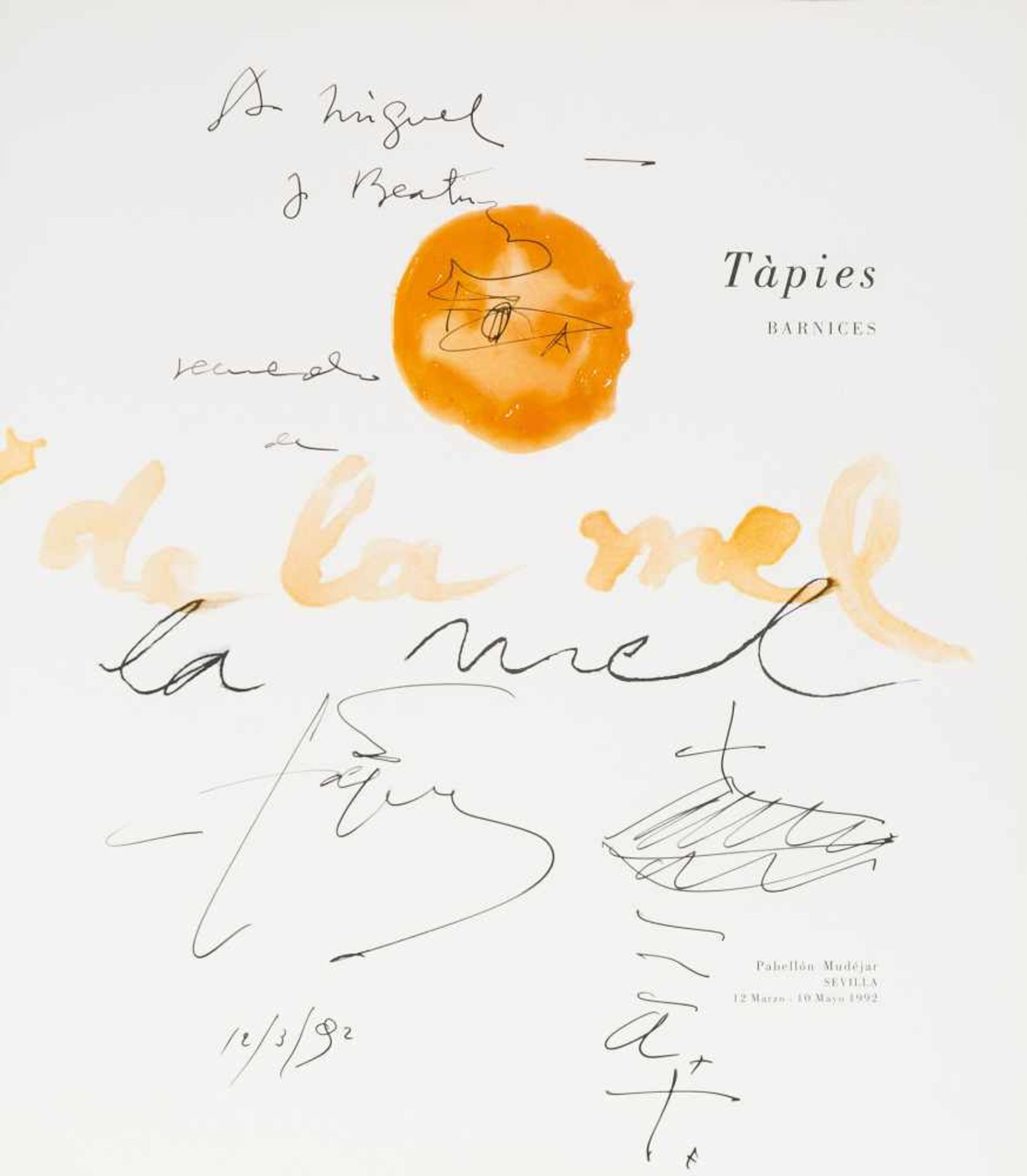 Antoni Tàpies (Barcelona, 1923 - 2012) Ink drawing on paper. Signed and dated in 1992. Drawn on