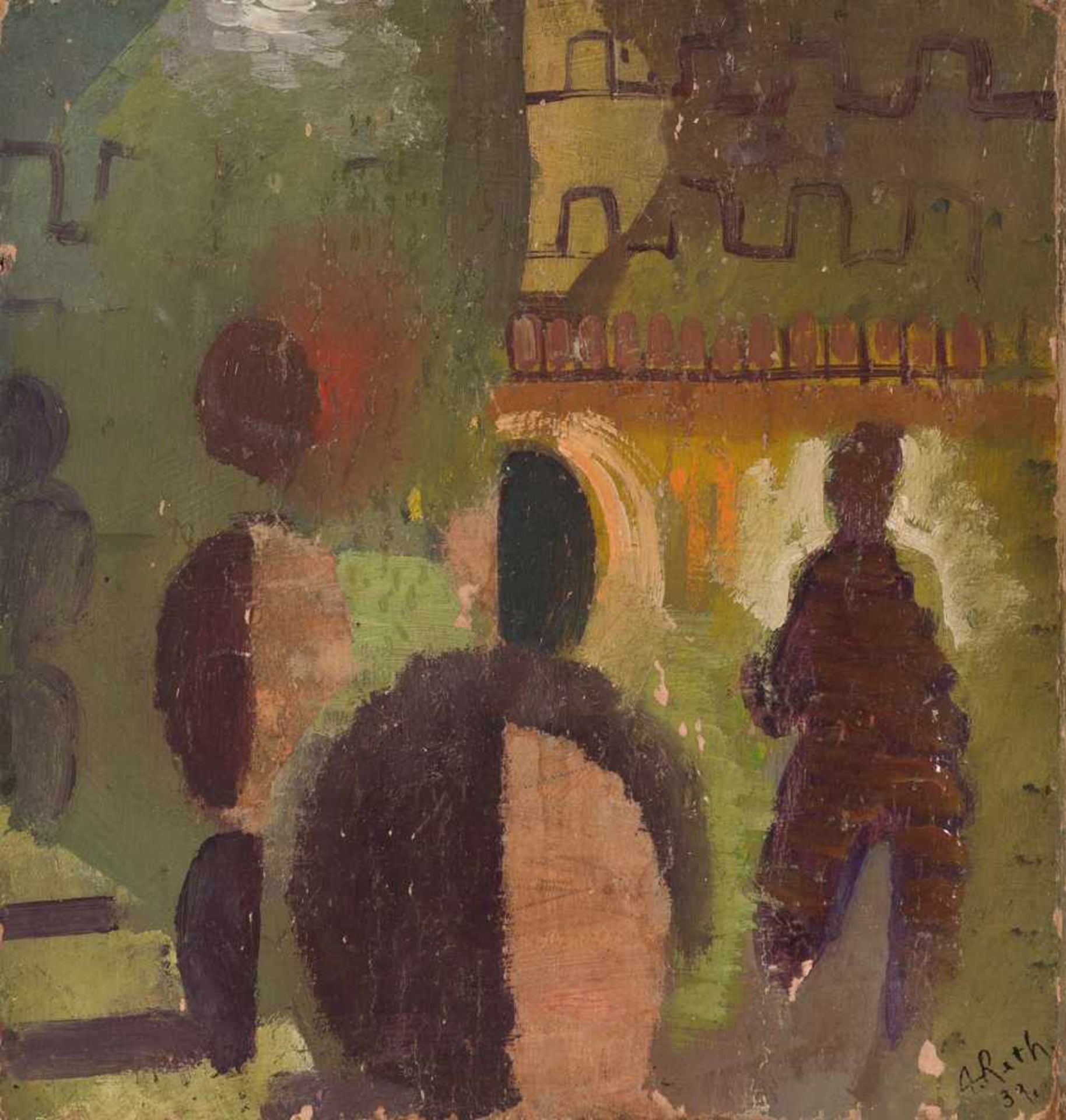 Alfred Reth (Budapest, 1884 - Paris, 1966) "Personnage" Oil on panel. Signed and dated in 1939. 30 x