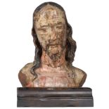 Pedro de Mena workshop (Granada, 1628 - Málaga, 1688) "Bust of Christ" Carved and [...]