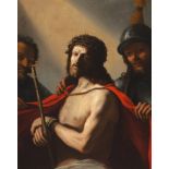 17th century Italian School. "Ecce Homo" Oil on canvas. Lined. On the back is a label [...]