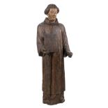 "Saint Laurence". Carved and polychromed wooden sculpture. Transition between the [...]