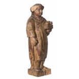 Monk. Carved and polychromed wooden sculpture. Renaissance. 16th century. The nose, part of the
