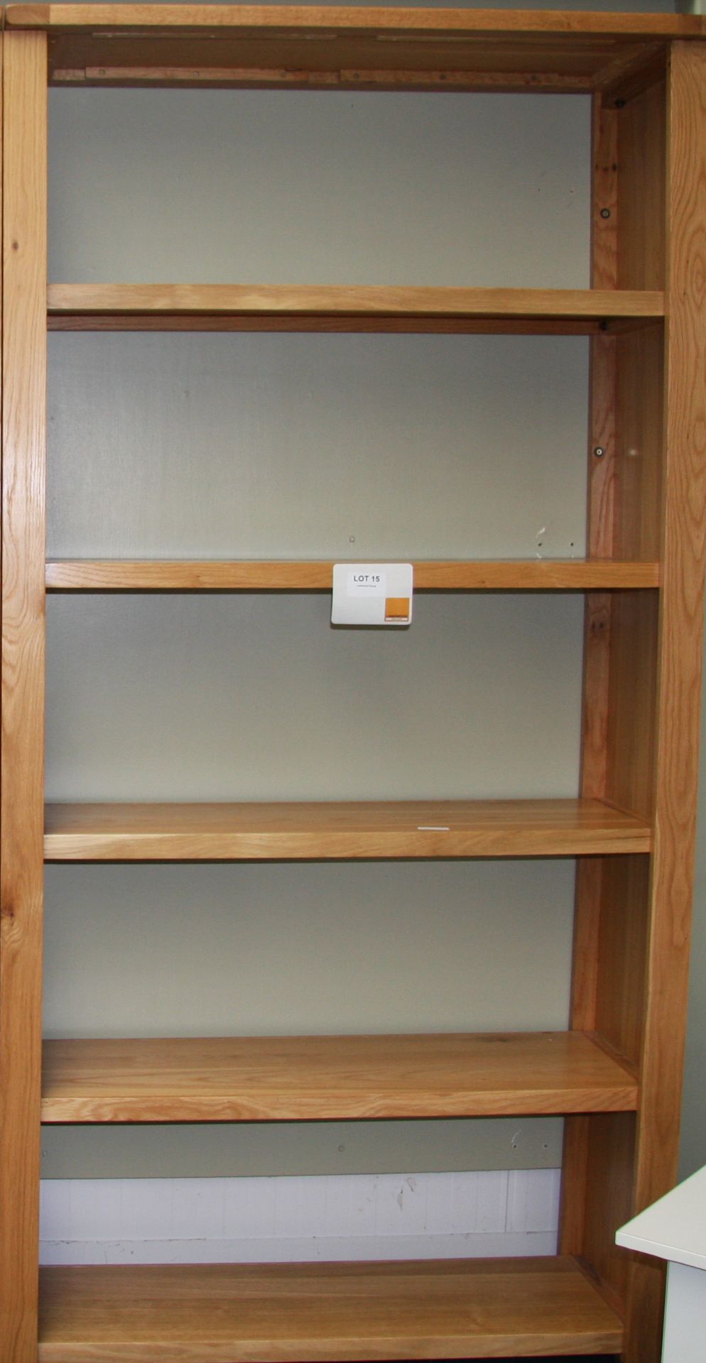 Solid Oak Shelving Unit, Approx 115cm wide x 235cm high