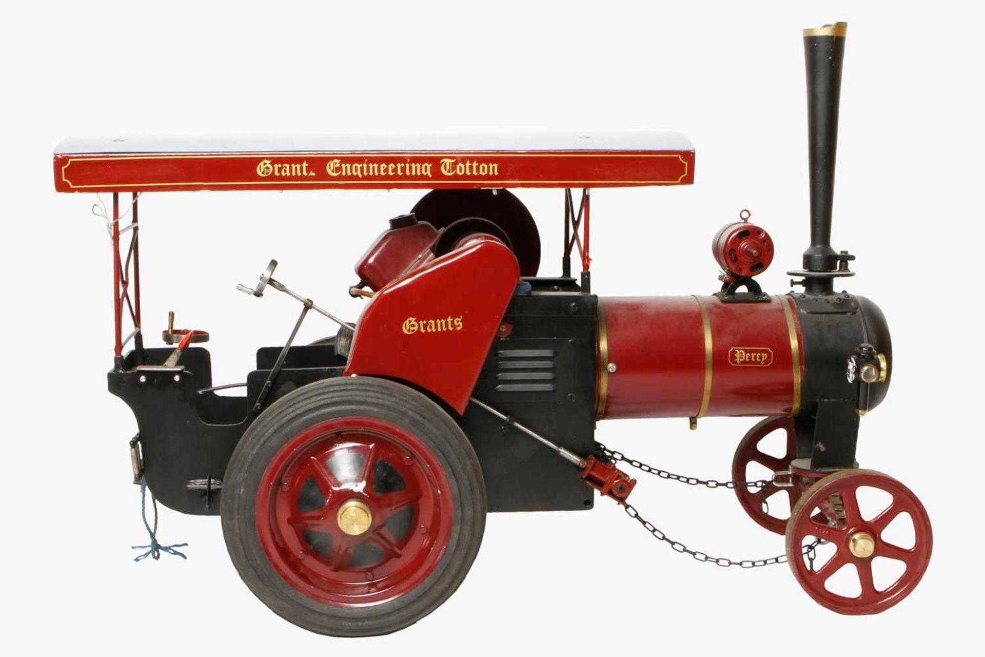 Große fahrbare Lokomobile "Grants Engineering Cotton", zum Ziehen eines Kinderzuges, gummibereift,