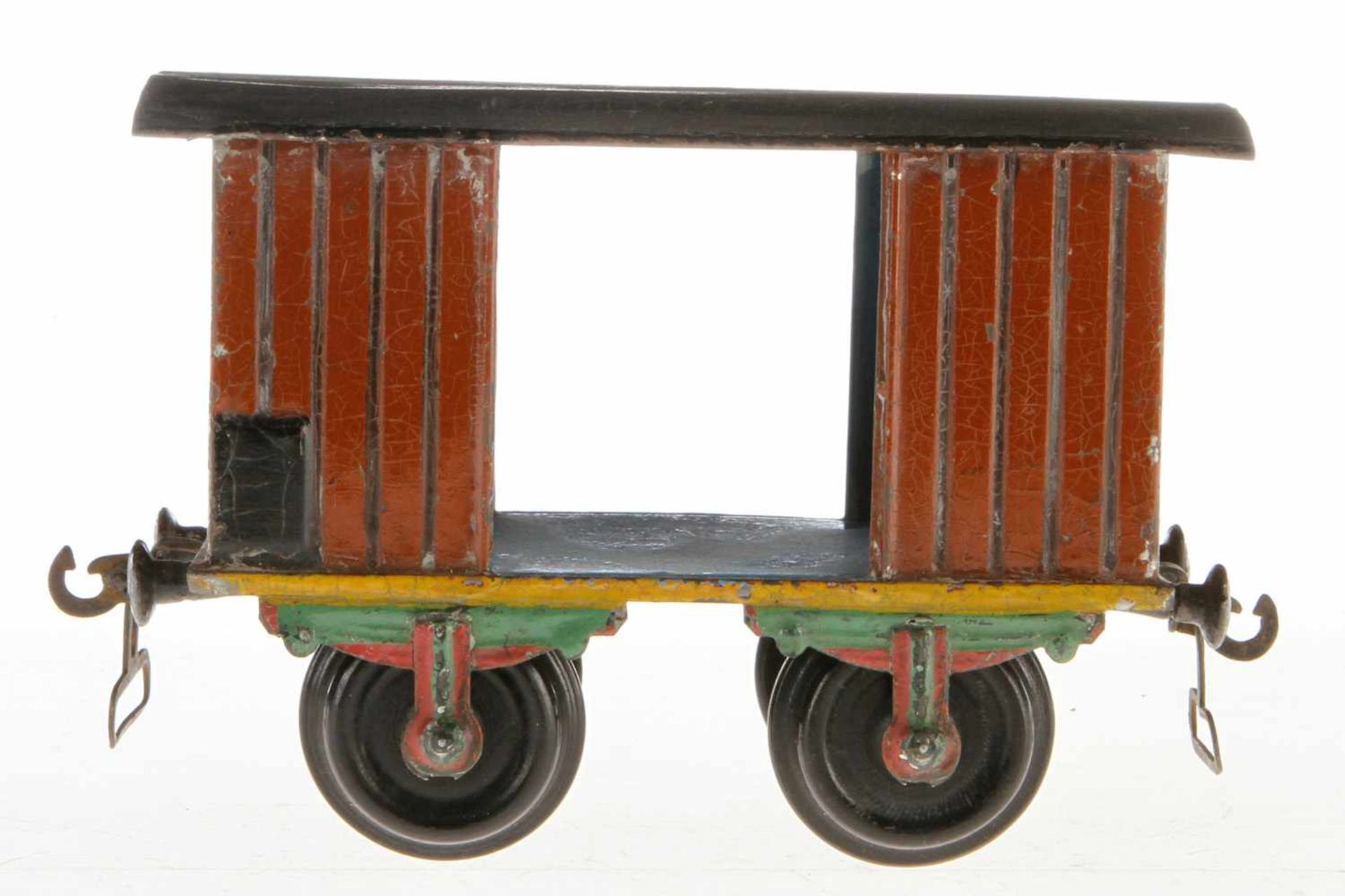 Märklin Packwagen 1803, S 2, uralt, HL, fremde Radsätze, 1 Achslagerblende fehlt, Alterungsspuren, L