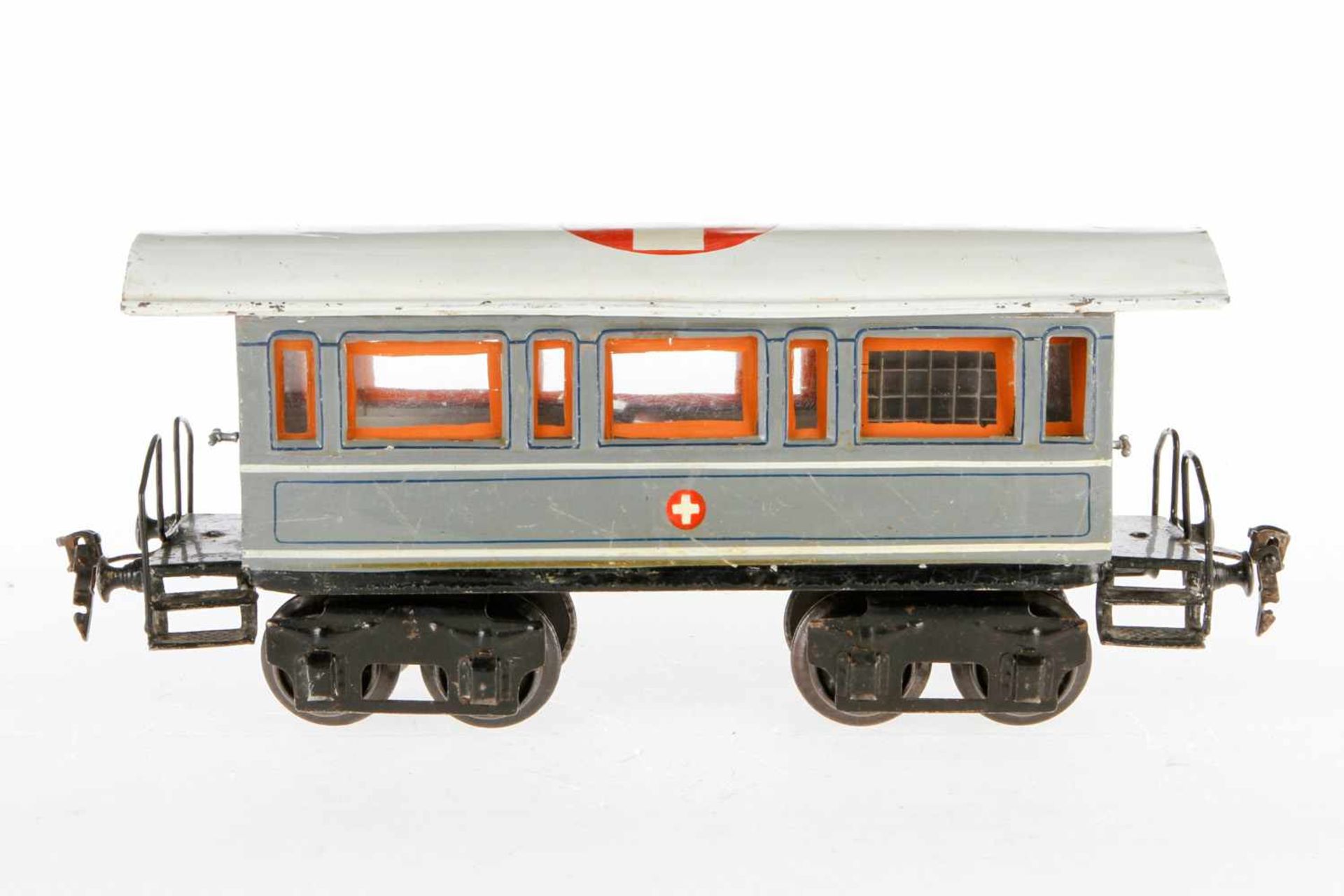 Märklin Saniwagen 1848 OP, S 1, uralt, HL, mit Inneneinrichtung (Warteraum/OP/Apotheke) und 2 AT,