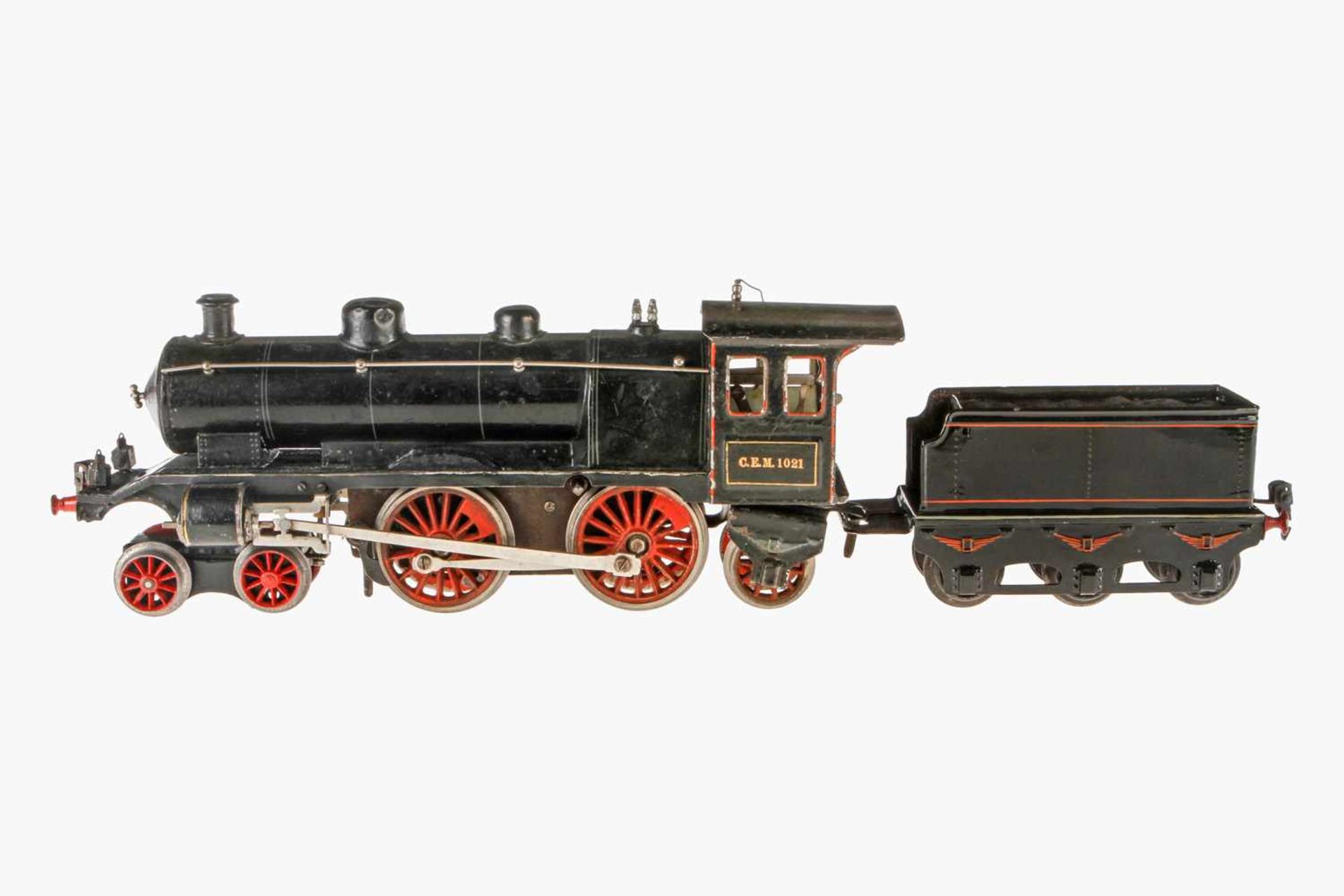 Märklin 2-B-1 Dampflok CEM 1021, mit 3A Tender, S 1, Uhrwerk intakt, HL, 2 imit. Stirnlampen, 1