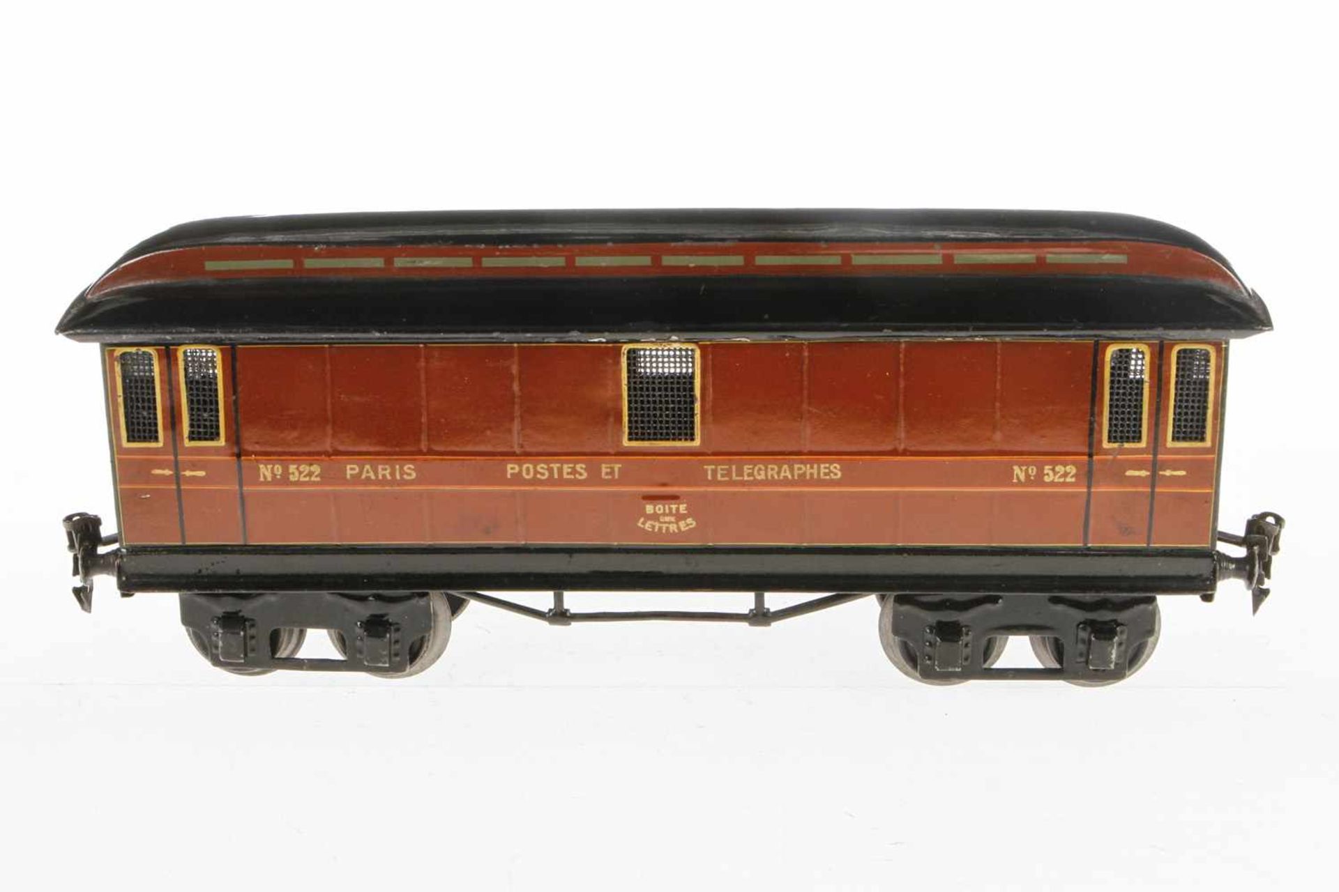 Märklin franz. Postwagen 2928, S 1, HL, Stifte für Drehgestelle fehlen, LS tw ausgebessert,