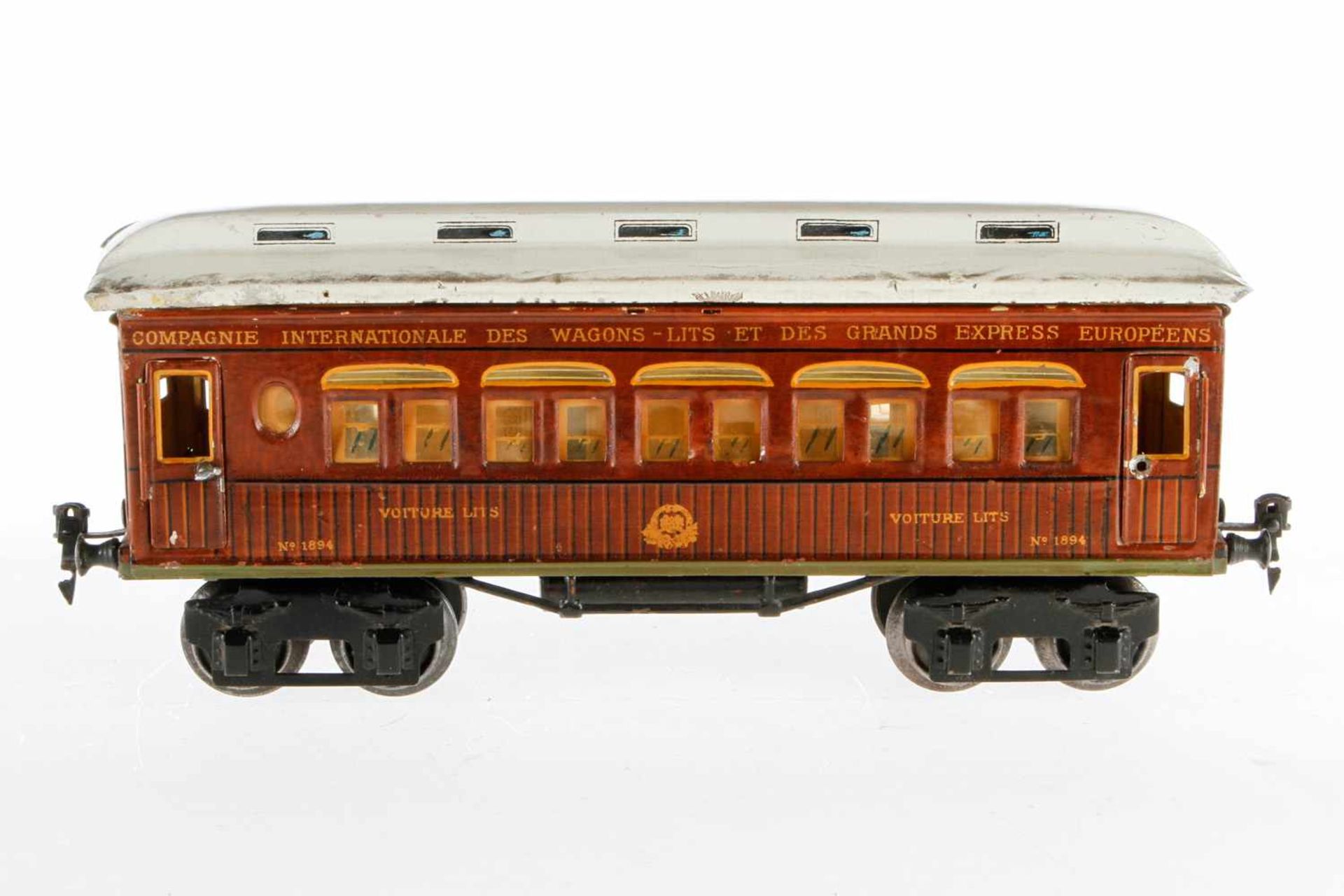 Märklin internationaler Schlafwagen 1894, S 1, HL, mit Inneneinrichtung und 4 AT, 1 Türgriff